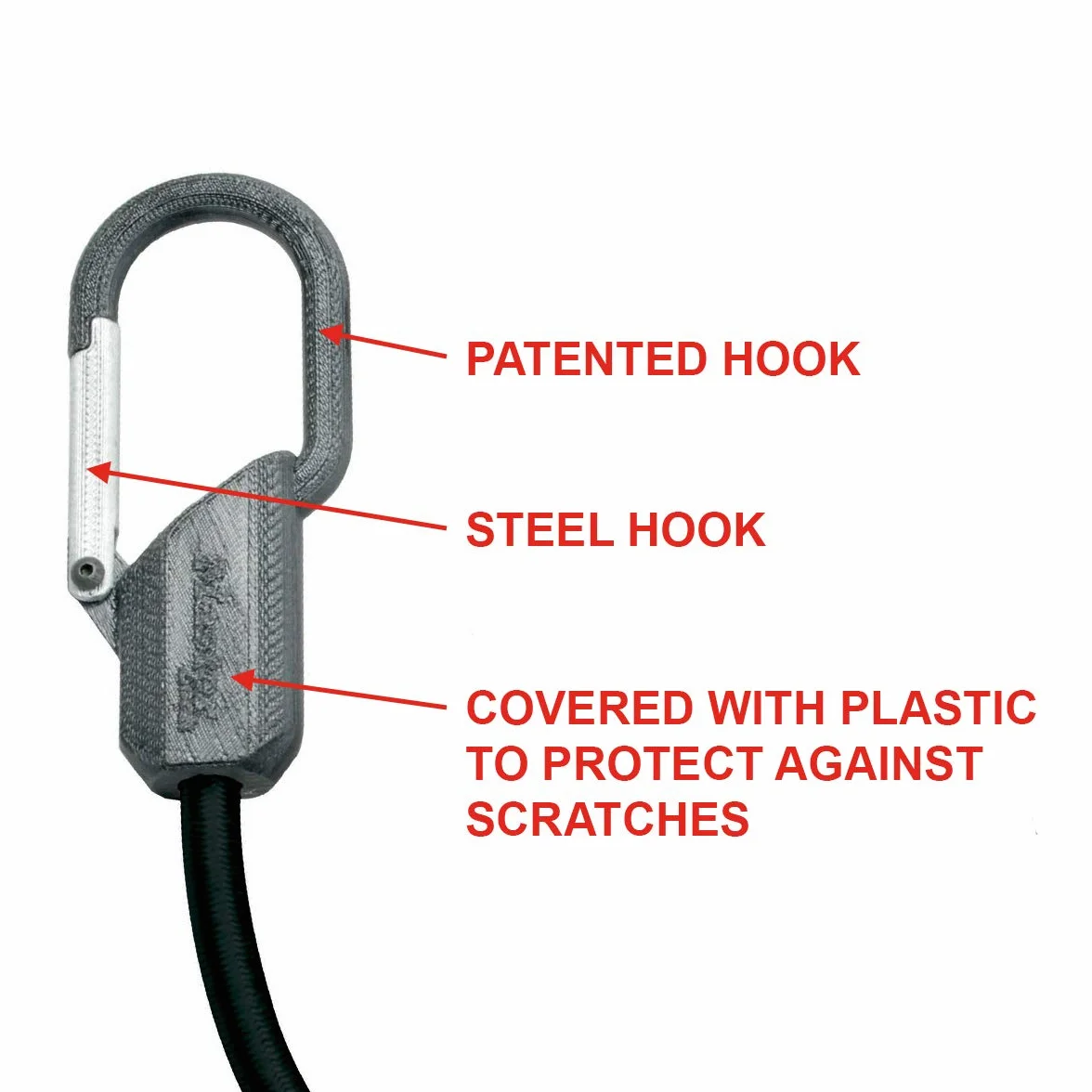 Master Lock 3205EURDAT gumowa linka napinająca z karabińczykiem [linka napinająca o długości 80 cm] [hak zabezpieczający klipsy] – idealna na kemping