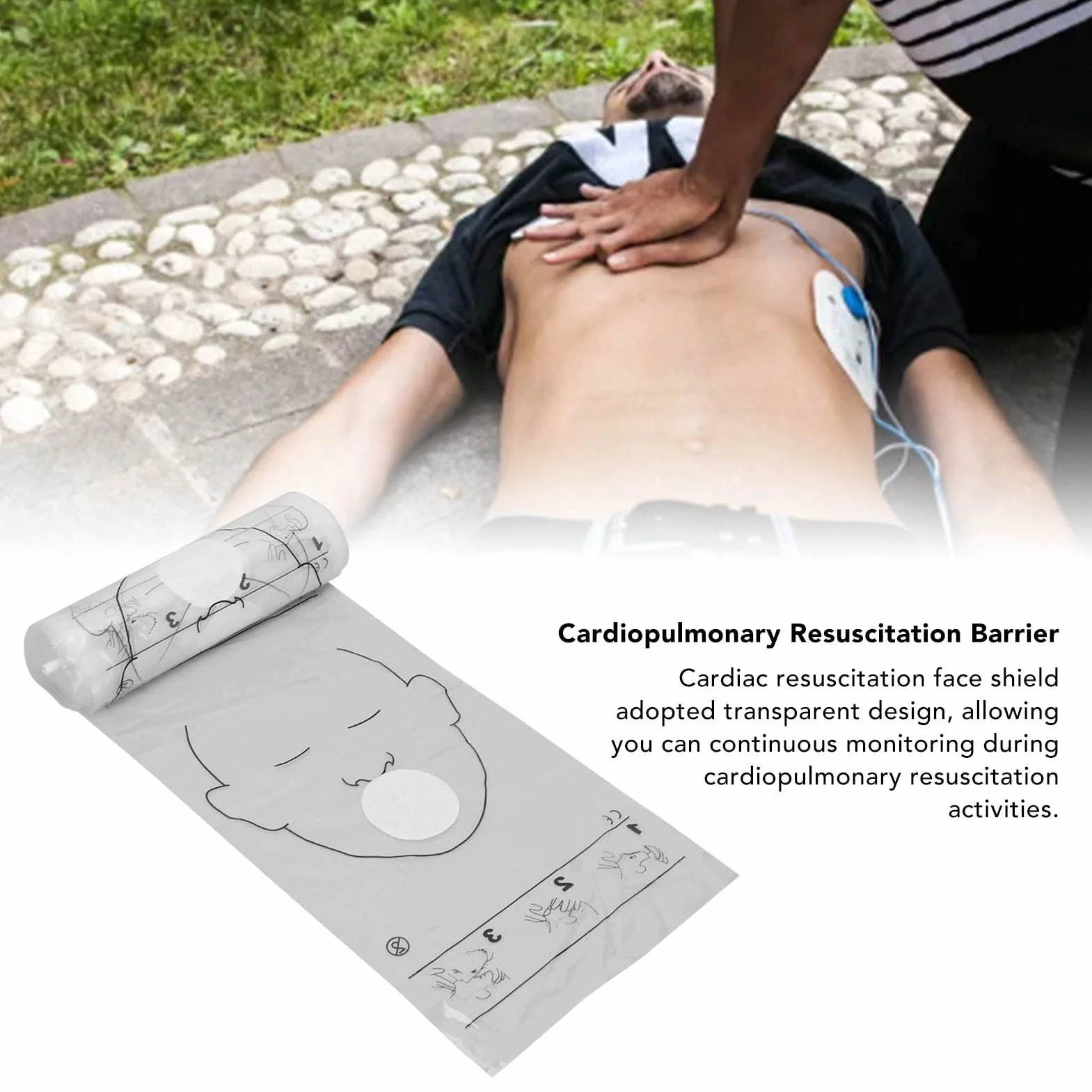 Maska CPR do ochrony twarzy, jednorazowa bariera resuscytacyjna