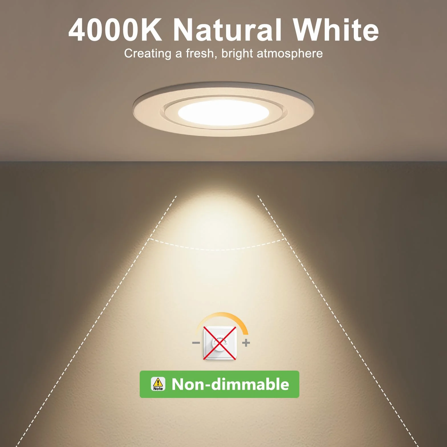 YindaLux Reflektor LED do zabudowy, 230 V, możliwość ściemniania, 5 W, reflektory sufitowe, 4000 K, płaskie, ultra cienkie, IP65, oświetlenie sufitowe, 68 mm, wymiary otworów, do łazienki, kuchni