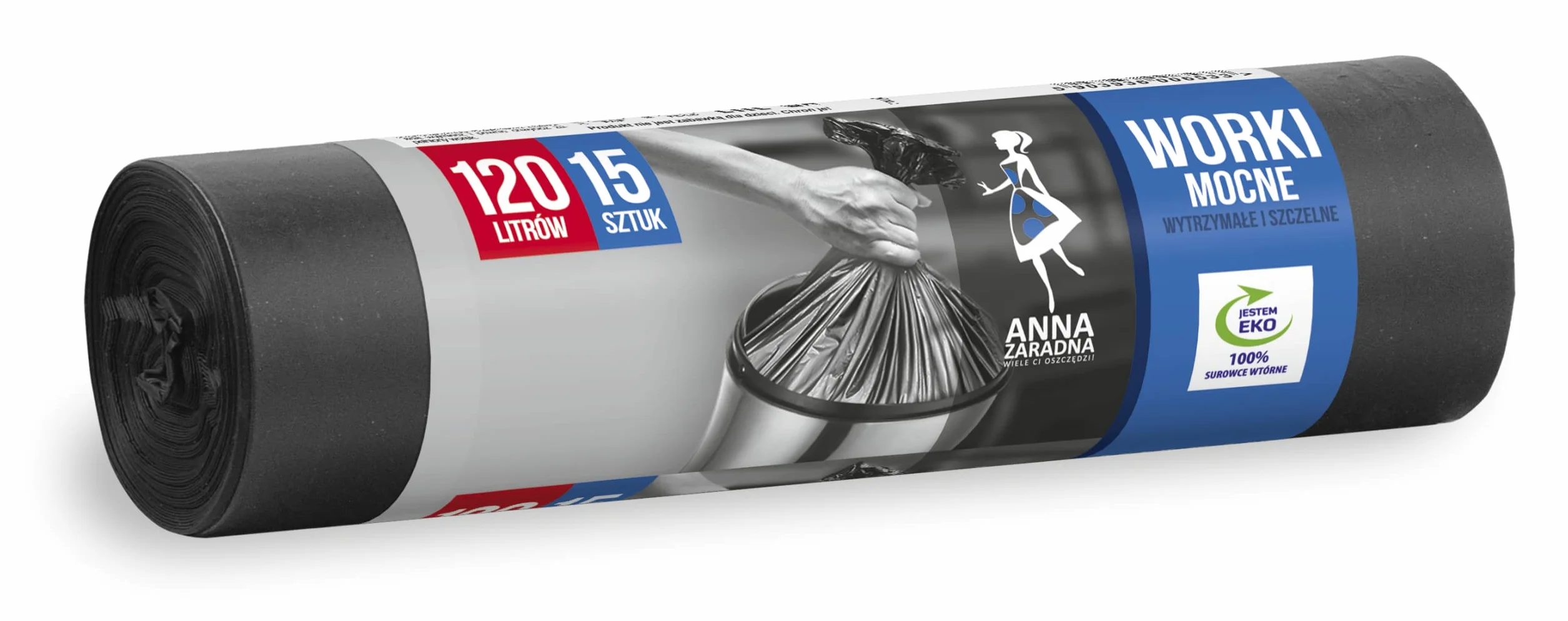Anna Zaradna Worki na śmieci MOCNE 120L 15szt
