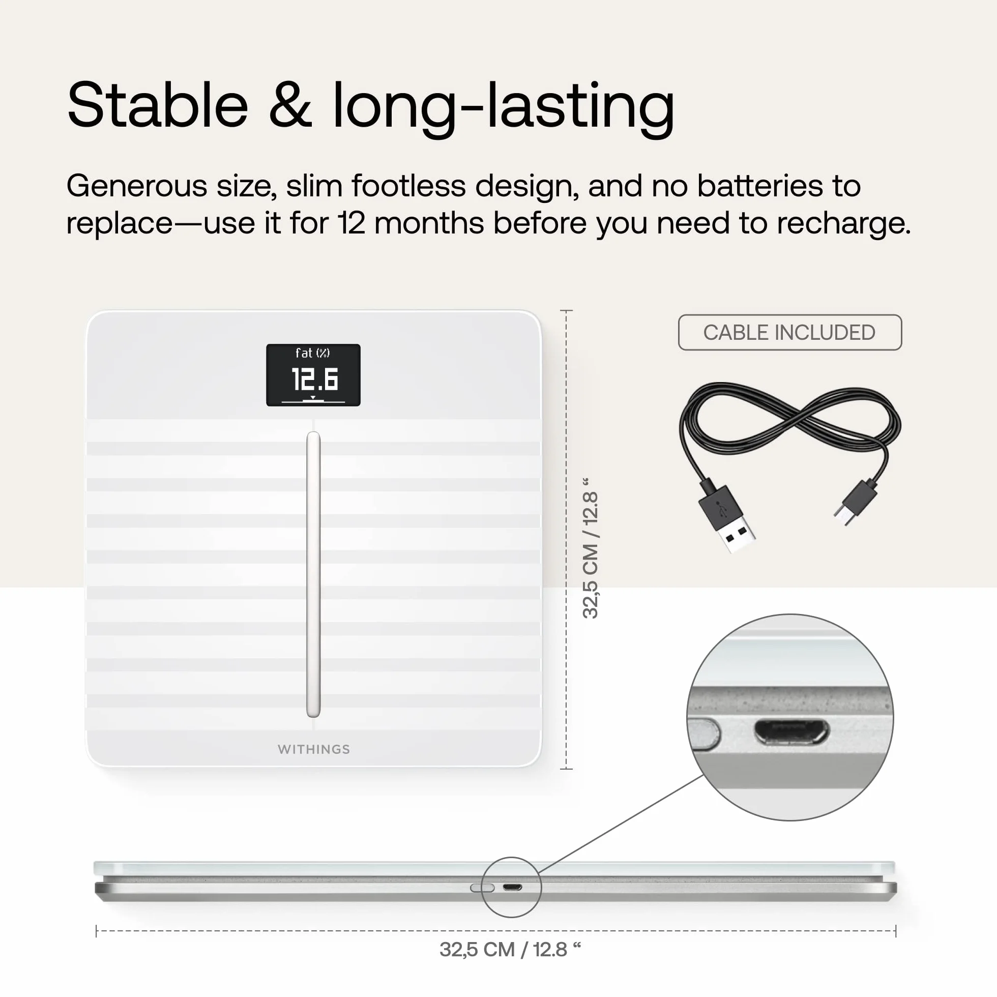 Withings Body Cardio – Premium WLAN Smart waga z funkcją składu ciała, pomiar tętna, BMI, tkanki tłuszczowej, masy mięśniowej, zawartości wody, cyfrowa waga tkanki tłuszczowej