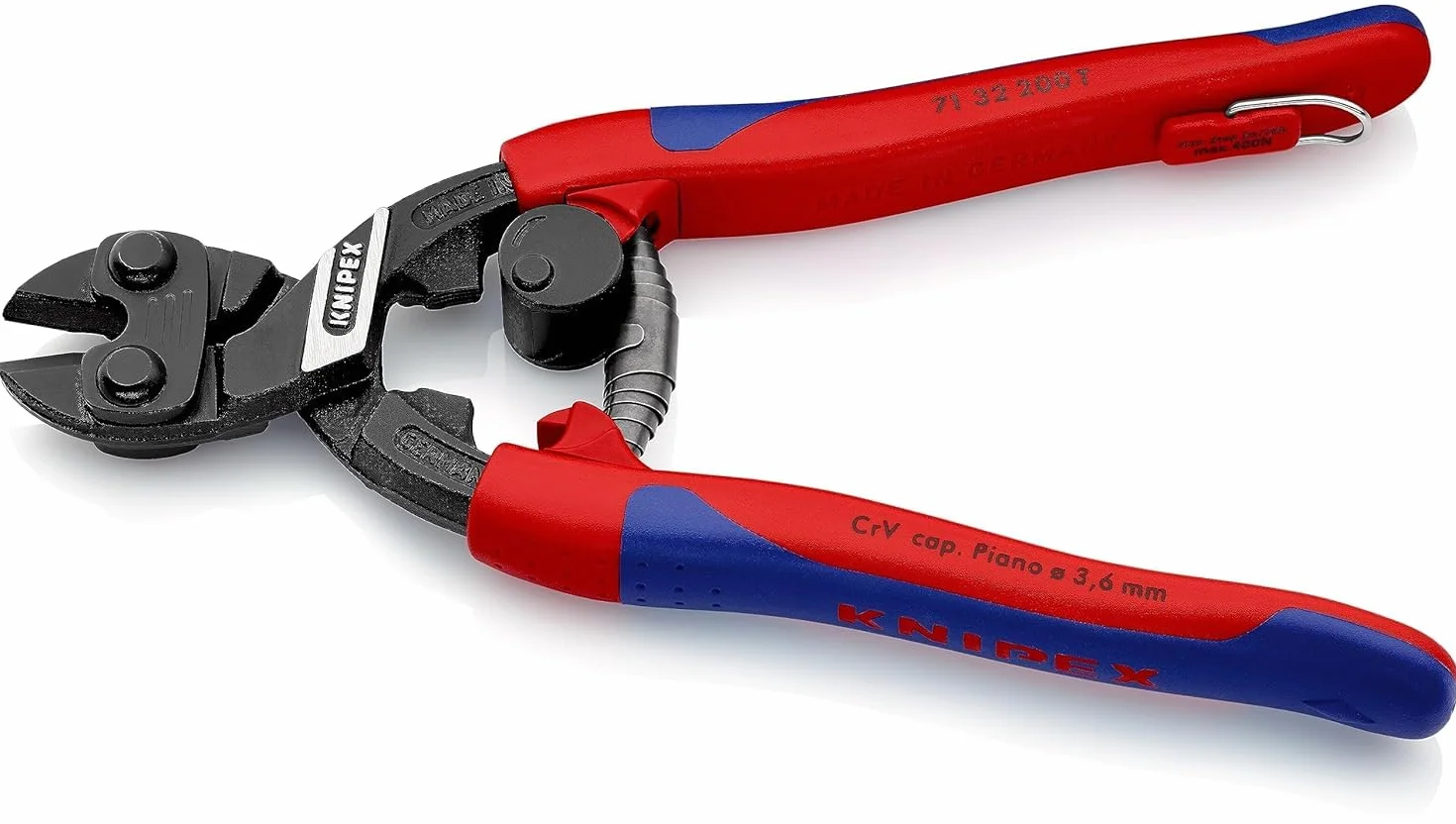 KNIPEX CoBolt Kompaktowe szczypce tnące przegubowe w blister z wąskimi, wielokomponentowymi nasadkami, 71 32 200 T BK