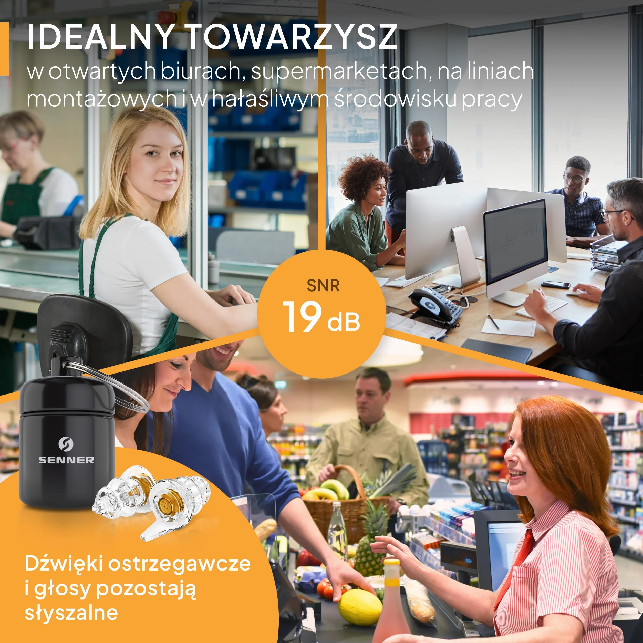 Senner WorkPro zatyczki do uszu ochrona słuchu wielokrotnego użytku