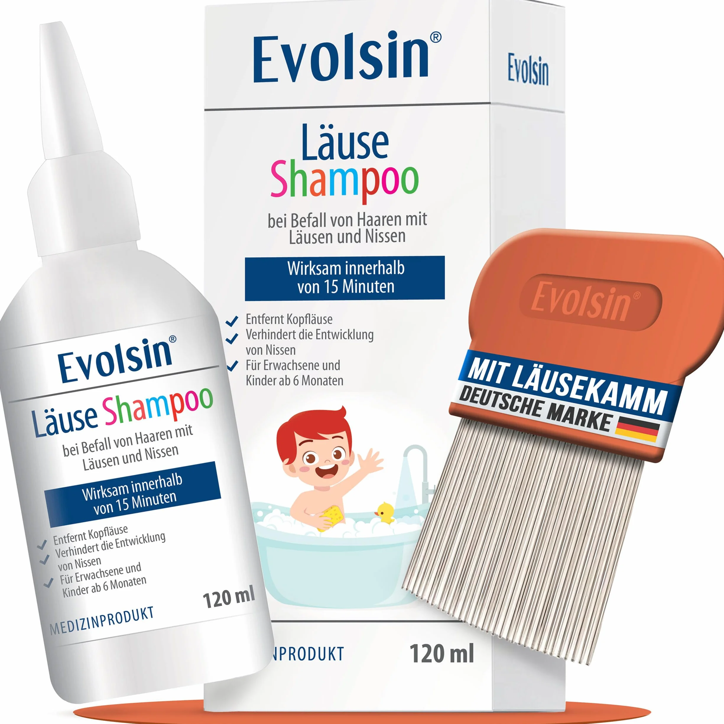 Evolsin szampon na wszy 120 ml dla dorosłych i dzieci od 6 miesięcy