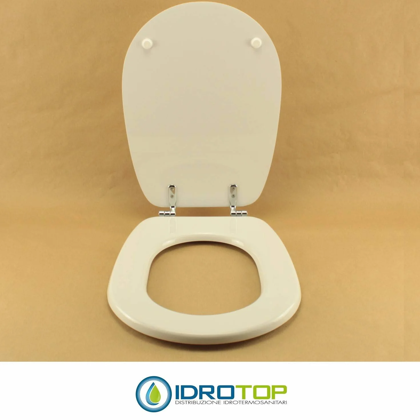 ACB/COLBAM Drewniana osłona podłogowa pokryta poliestrem dla Ideal Standard LIUTO Biały I.S. Zawias Chrom-Seat-Oś WC