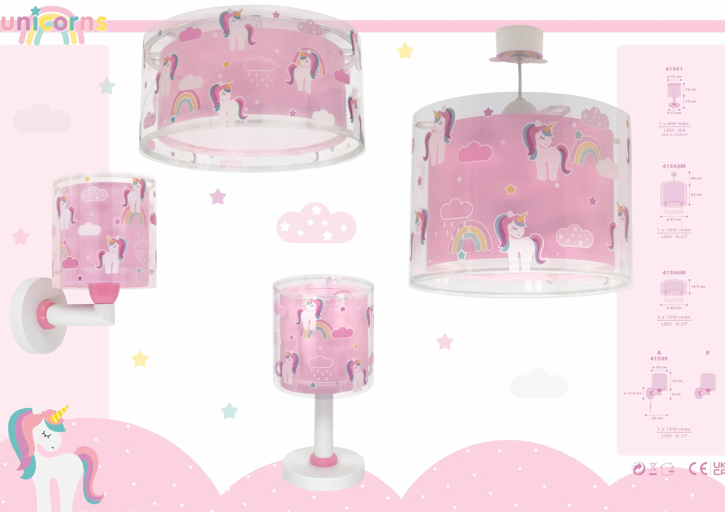 Dziecięcy kinkiet Dalber Unicorns Animals