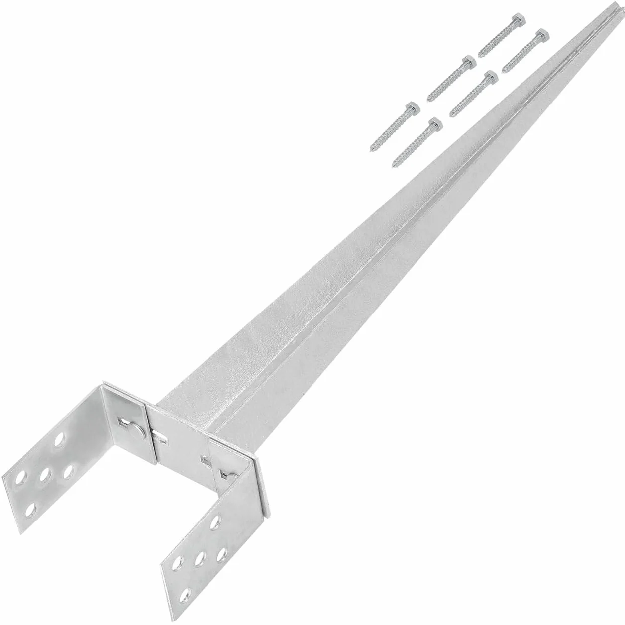 KOTARBAU® Podstawa Słupa Regulowana - 0-160 mm - Podstawa Słupa U - 70 cm - Kotwa Wbijana - Wspornik Słupa Drewnianego - Stalowy