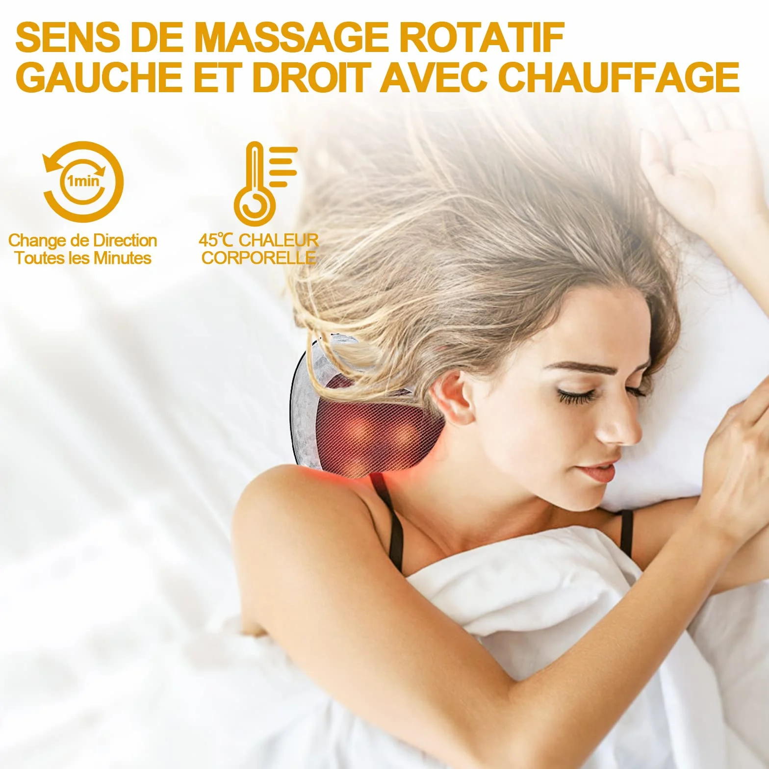 Poduszka do masażu Shiatsu 8 węzłów 3 prędkości regulowana pilot zdalnego sterowania głęboka tkanina szyja plecy ramiona