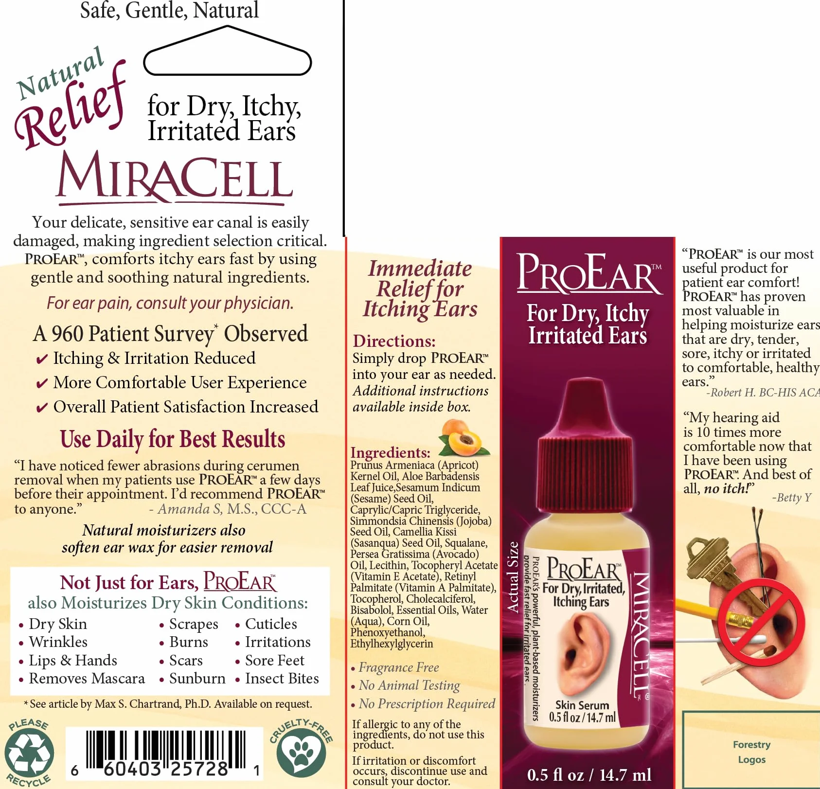 Miracell ProEar 0.5 OZ for Itchy Irritated Ears