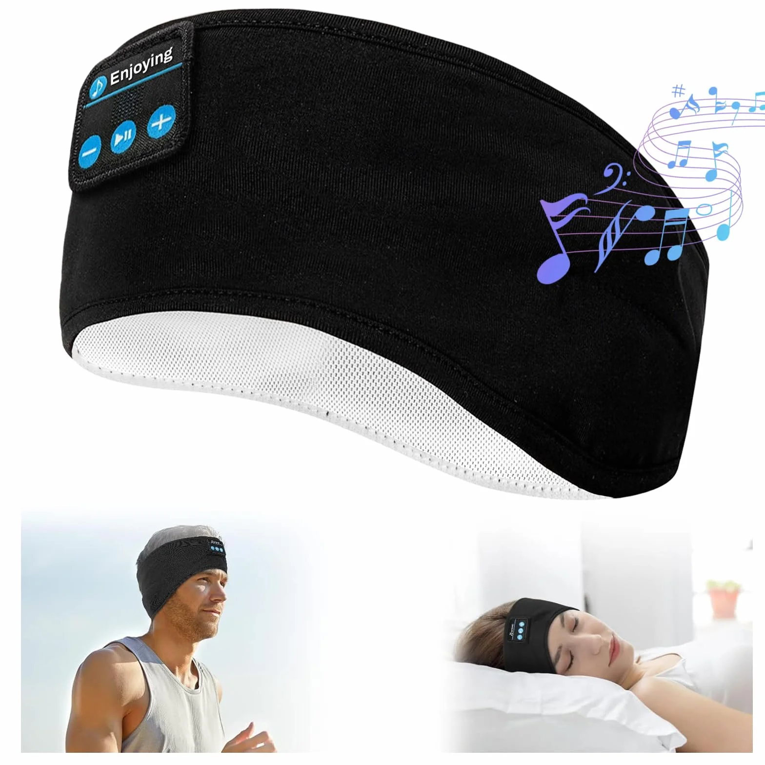 flintronic Słuchawki do spania bezprzewodowe Bluetooth z ultracienkimi głośnikami stereo HD sportowe opaska
