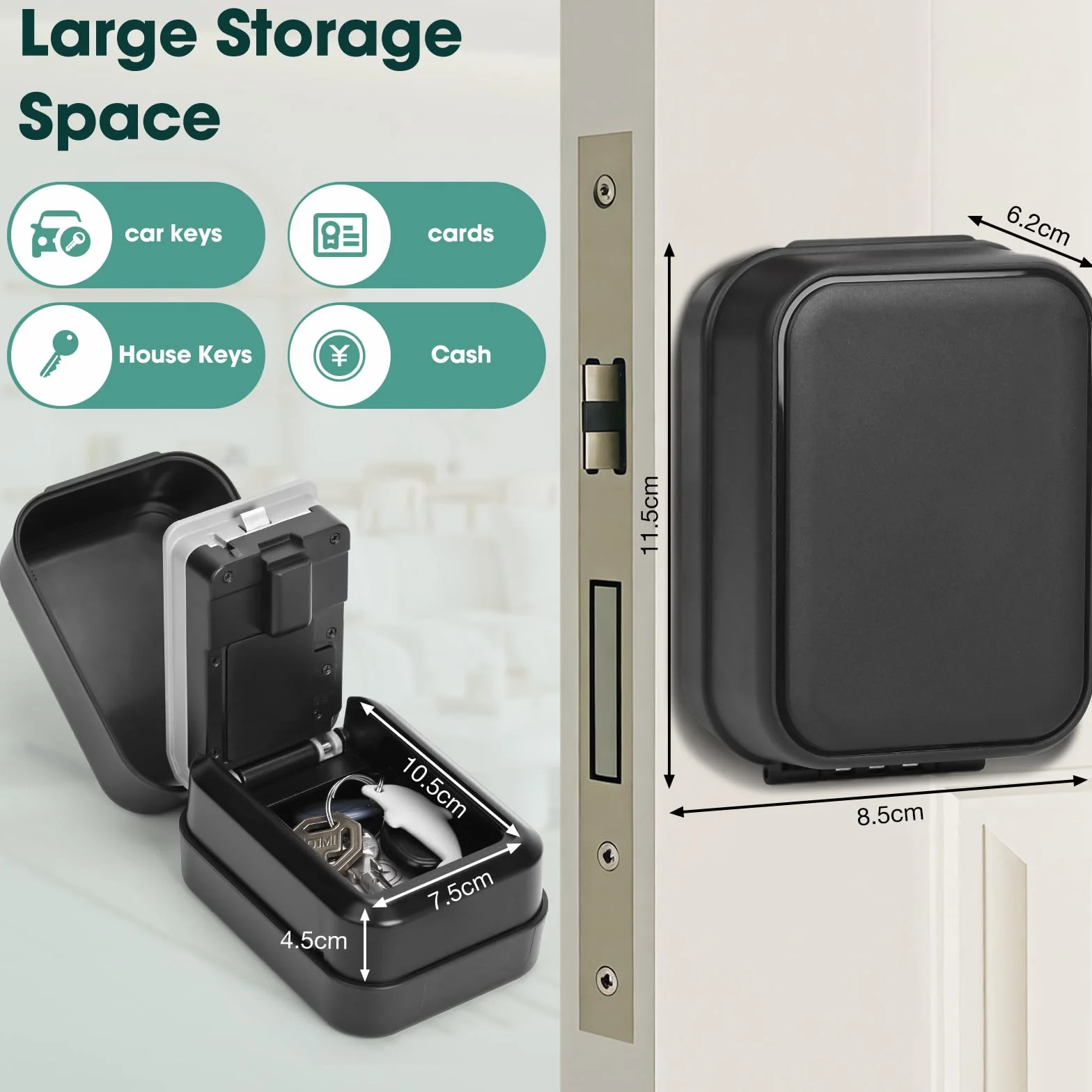 PAIRIER Inteligentna skrzynka na klucze Bluetooth Lock Box z aplikacją TTLock i kodem PIN, sejf na klucze 12-cyfrowy