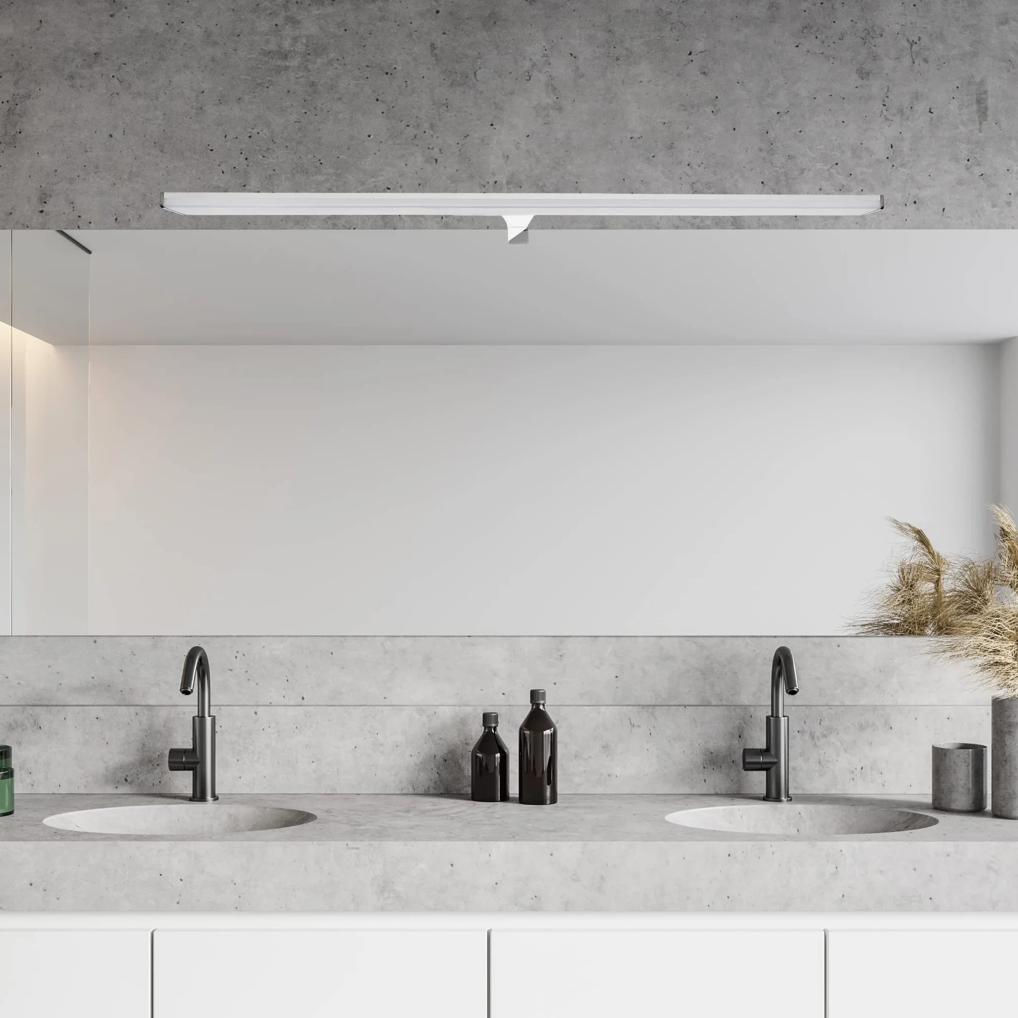 SEBSON® lampa LED do lustra, łazienka, 80cm, lampa montażowa + lampa zaciskowa, neutralna biel 4000 K, 780x98x44mm, 15W 1300lm, aluminium, oświetlenie do wykonywania makijażu