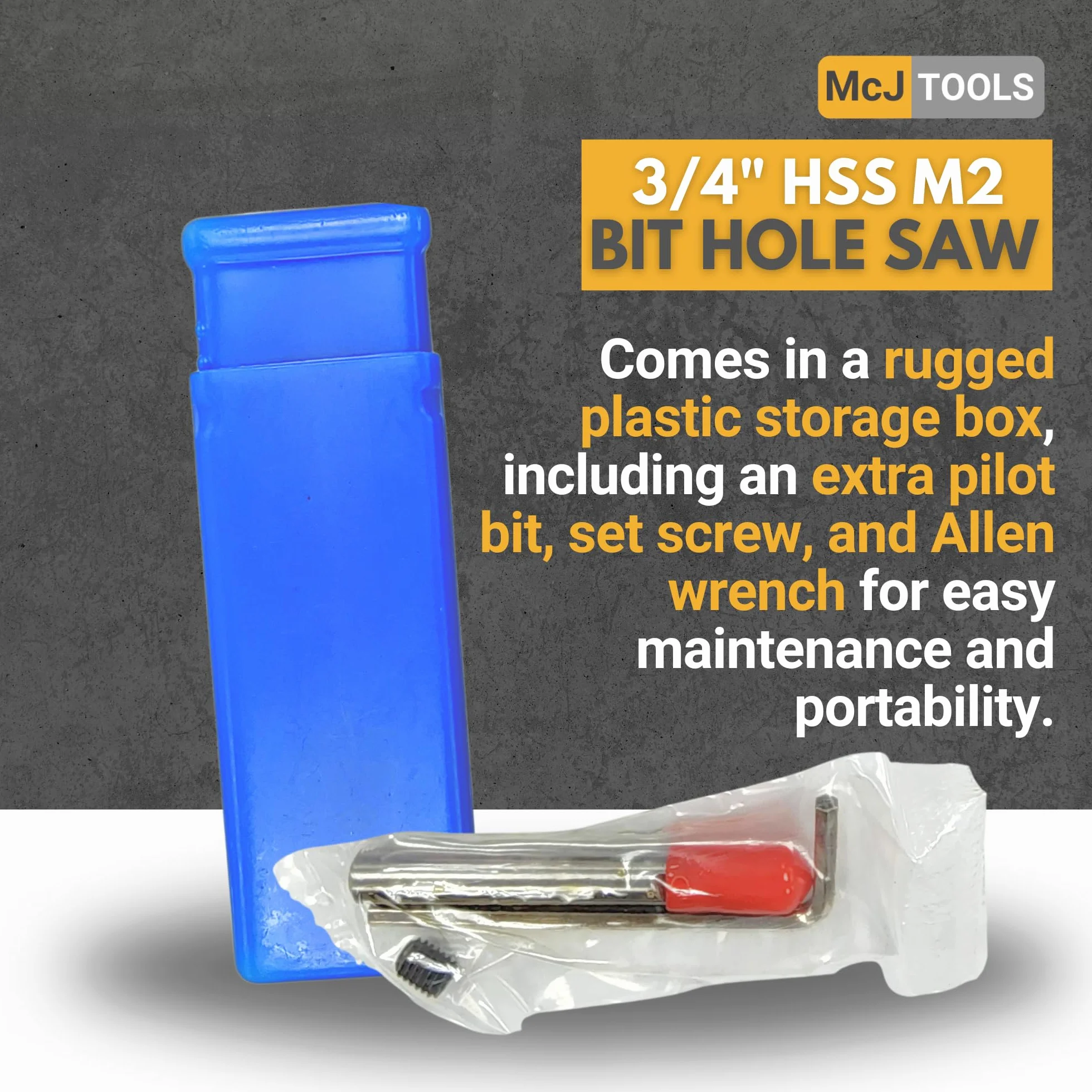McJ Tools Wiertło HSS M2 3/4 cala do metalu, stali, żelaza, stopu, idealna dla elektryków, hydraulików, majsterkowiczów, profesjonalistów metalowych, 2 szt