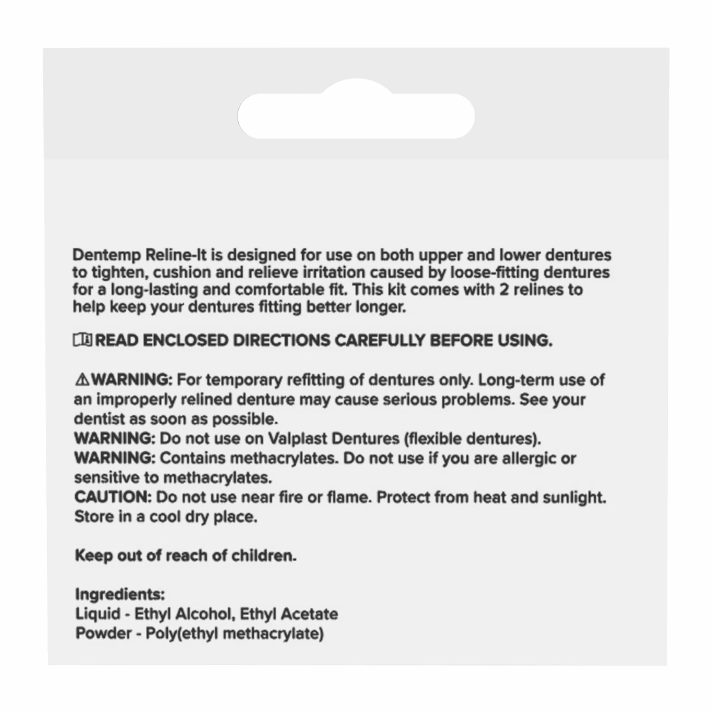 Dentemp Zestaw do zmiany protezy – Advanced Formula Reline It Denture Reliner – zestaw protez do naprawy i dokręcania protez zarówno górnych, jak i dolnych