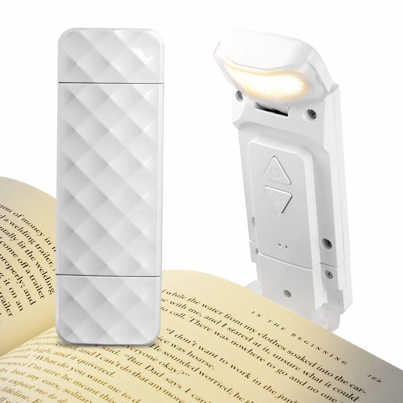 AiQInu Lampa do czytania USB, 3 kolory, 5 poziomów, czytnik e-booków LED z klipsem, lampka do czytania
