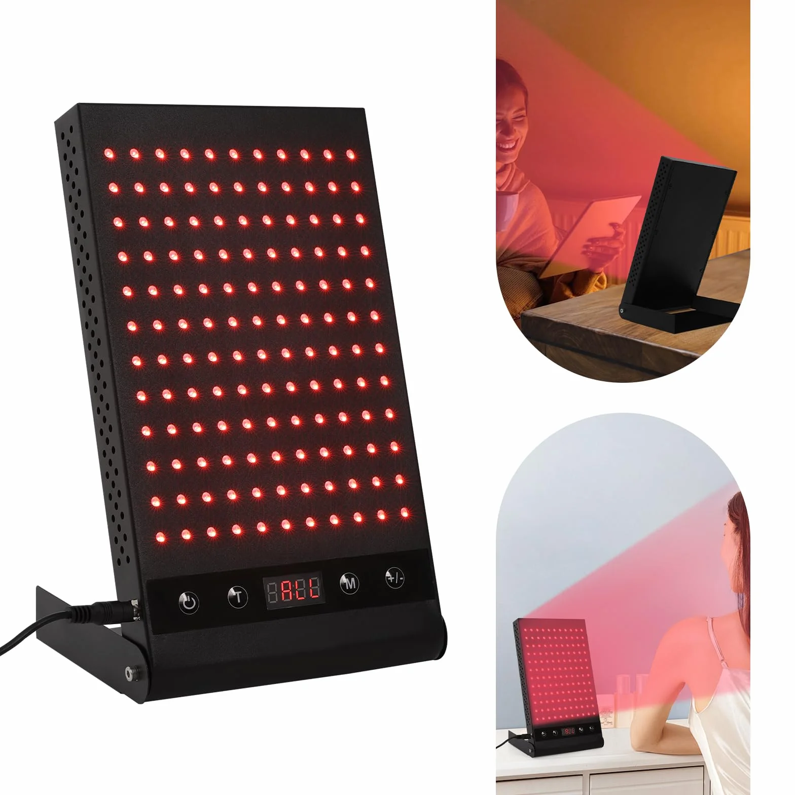 Lampa na podczerwień, 27 x 16,5 x 3,5 cm, czerwone światło, światło na podczerwień, łagodzi ból, terapia mięśni, urządzenie do pielęgnacji skóry, głębokie działanie, relaks, wspomaganie krążenia krwi