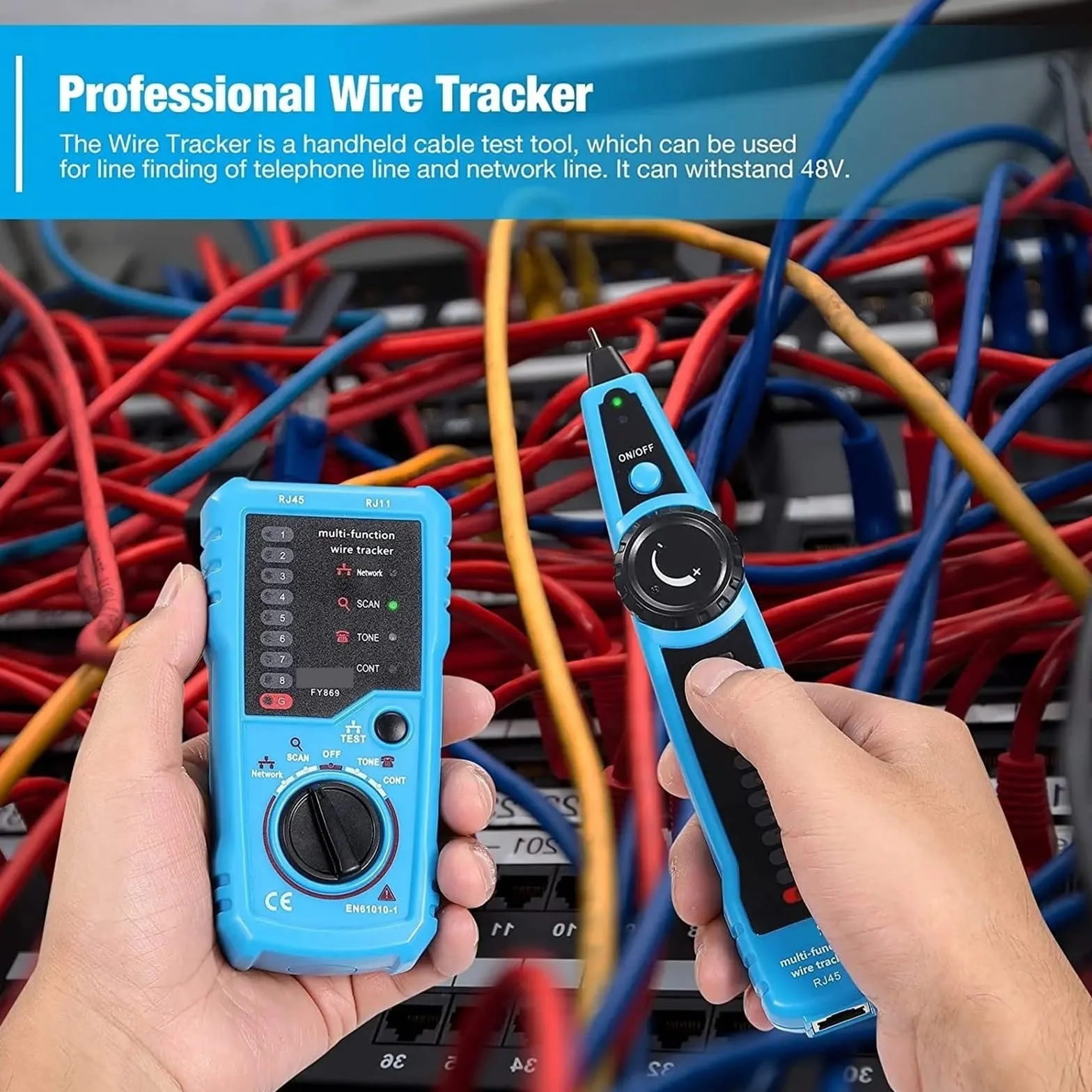 Tester lokalizacji kabli do wykrywania sieciowych, telefonicznych, RJ11, RJ45, Cat5, Cat6, Ethernet LAN Testy transmisji