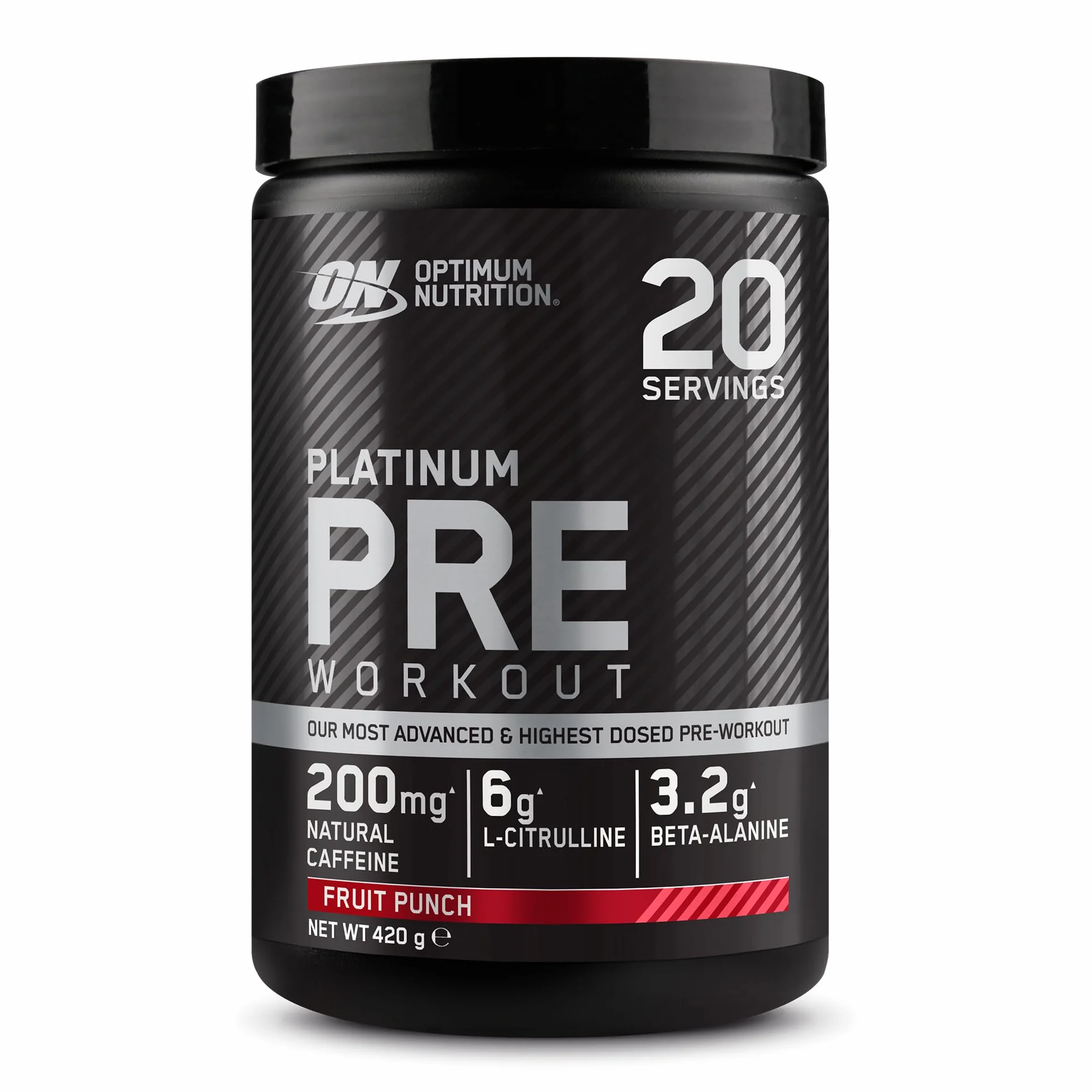 Optimum Nutrition Gold Standard przedtreningowa odżywka energetyczna monohydrat kreatyny beta-alanina kofeina wit. B12 B6 Fruit Punch 420 g