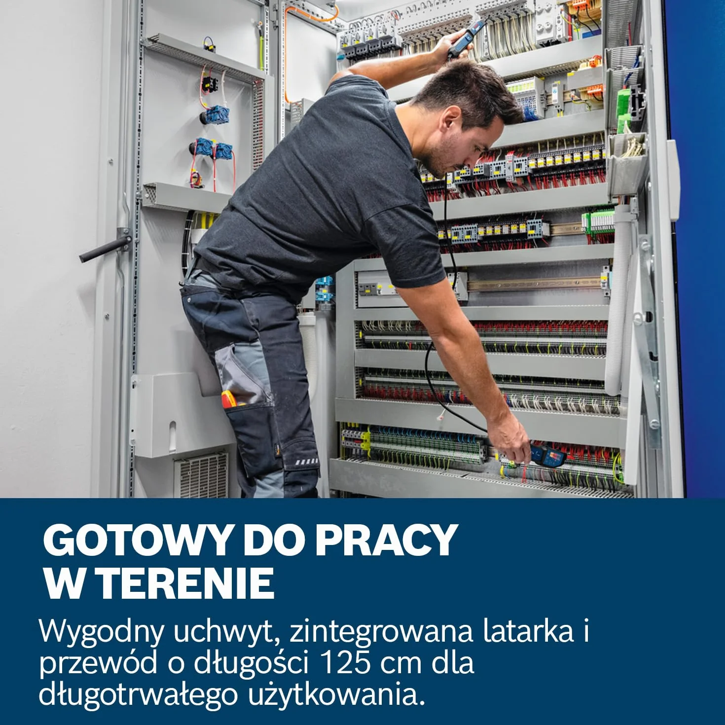 Bosch Professional Tester napięcia GVT 1000-15 (pomiarynapięcia do 1000 V AC/DC, wizualna informacja zwrotna LED, brzęczyk, alarmy wibracyjne, przewody o długości 125 cm, 2x1,5 V LR03 (AA))