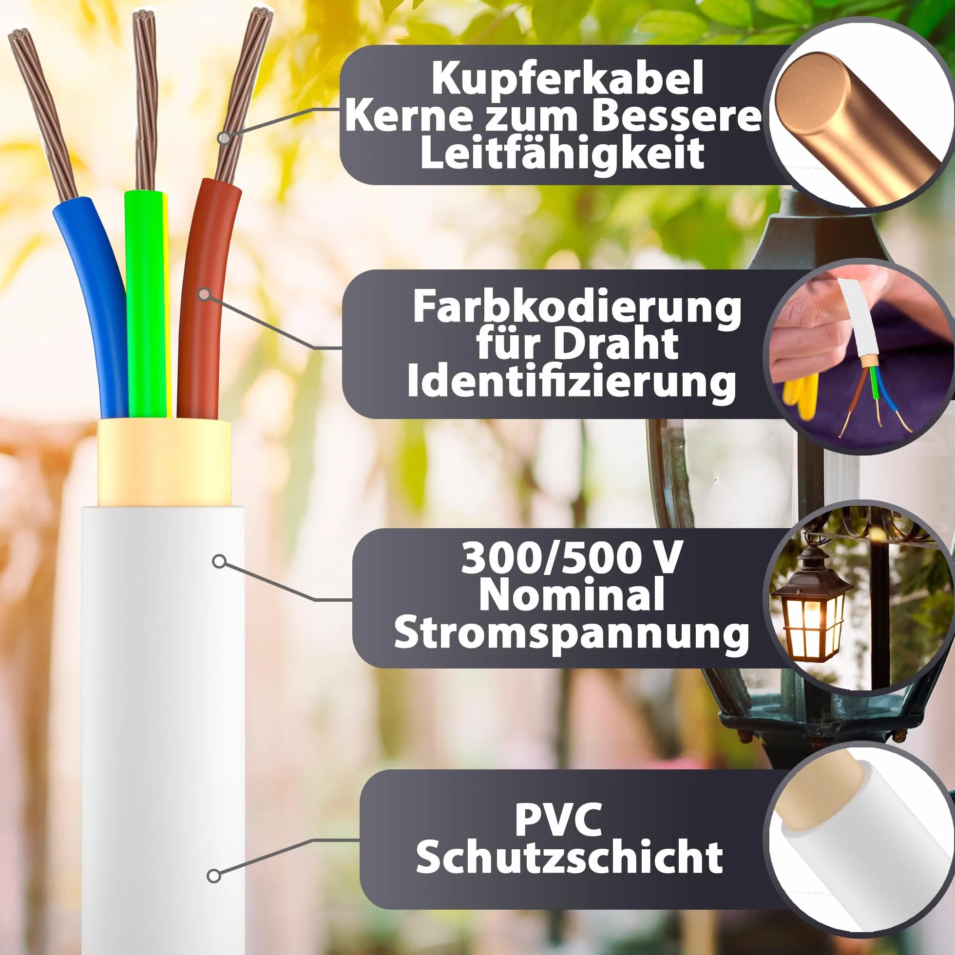 YSLY-JB 3 x 1,5 mm², elastyczny kabel sterujący, szary, kabel do układania, przewód pomiarowy, kontrolny i regulacyjny do obrabiarek, przewód sterujący (120 m)