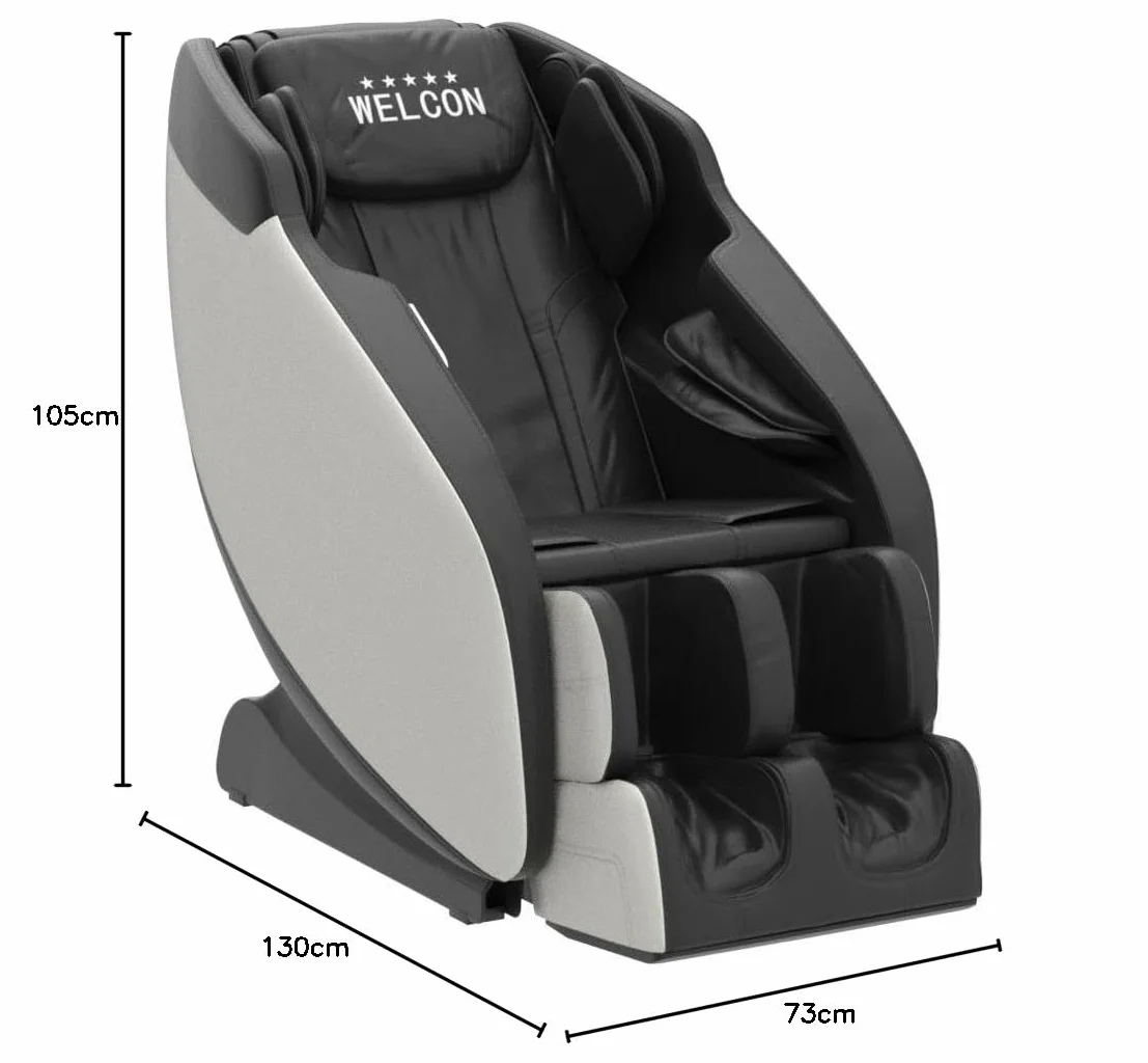 WELCON Fotel do masażu Prestige II 3D Zero Gravity z ogrzewaniem czarno-biały