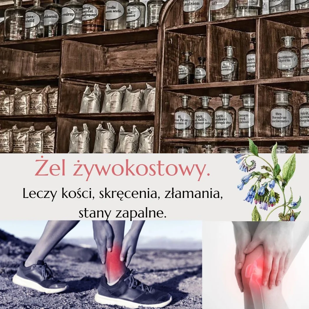 Green idea - Żywokost lekarski żel do masażu - bóle stawów, ścięgien i mięśni - na artretyzm, bóle pleców, kolan i karku - działanie lecznicze - 500 ml