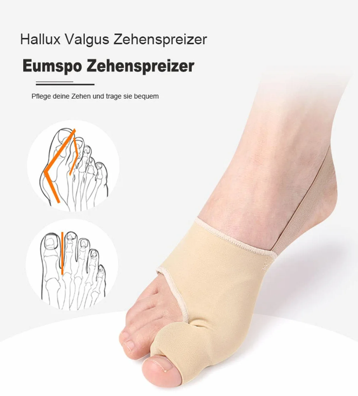6 sztuk opasek korekcyjnych na haluksy, skarpetki z separatorem palców i osłoną palca, bandaż korekcyjny Bunion z paskiem antypoślizgowym i poduszeczkiami żelowymi na haluksy (6 sztuk)