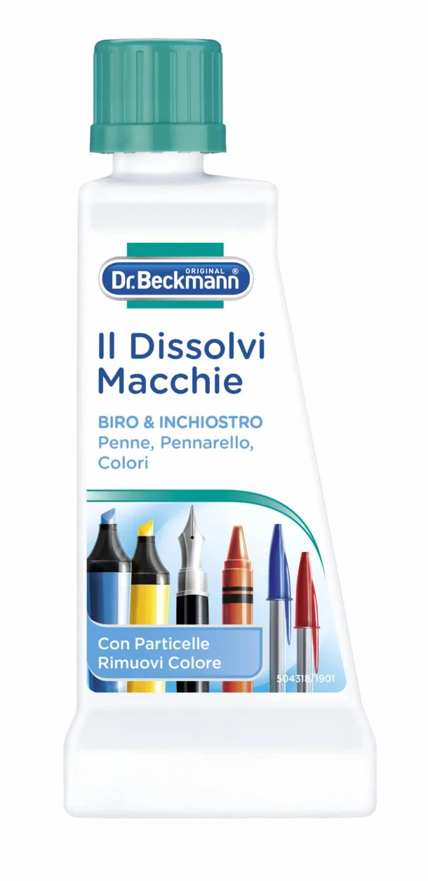 Dr Beckmann środek do usuwania plam, rozpuszcza plamy, specyficzny dla biro i tuszu, delikatny dla prania i nie nadaje się do prania, kolory i tkaniny, 50 ml