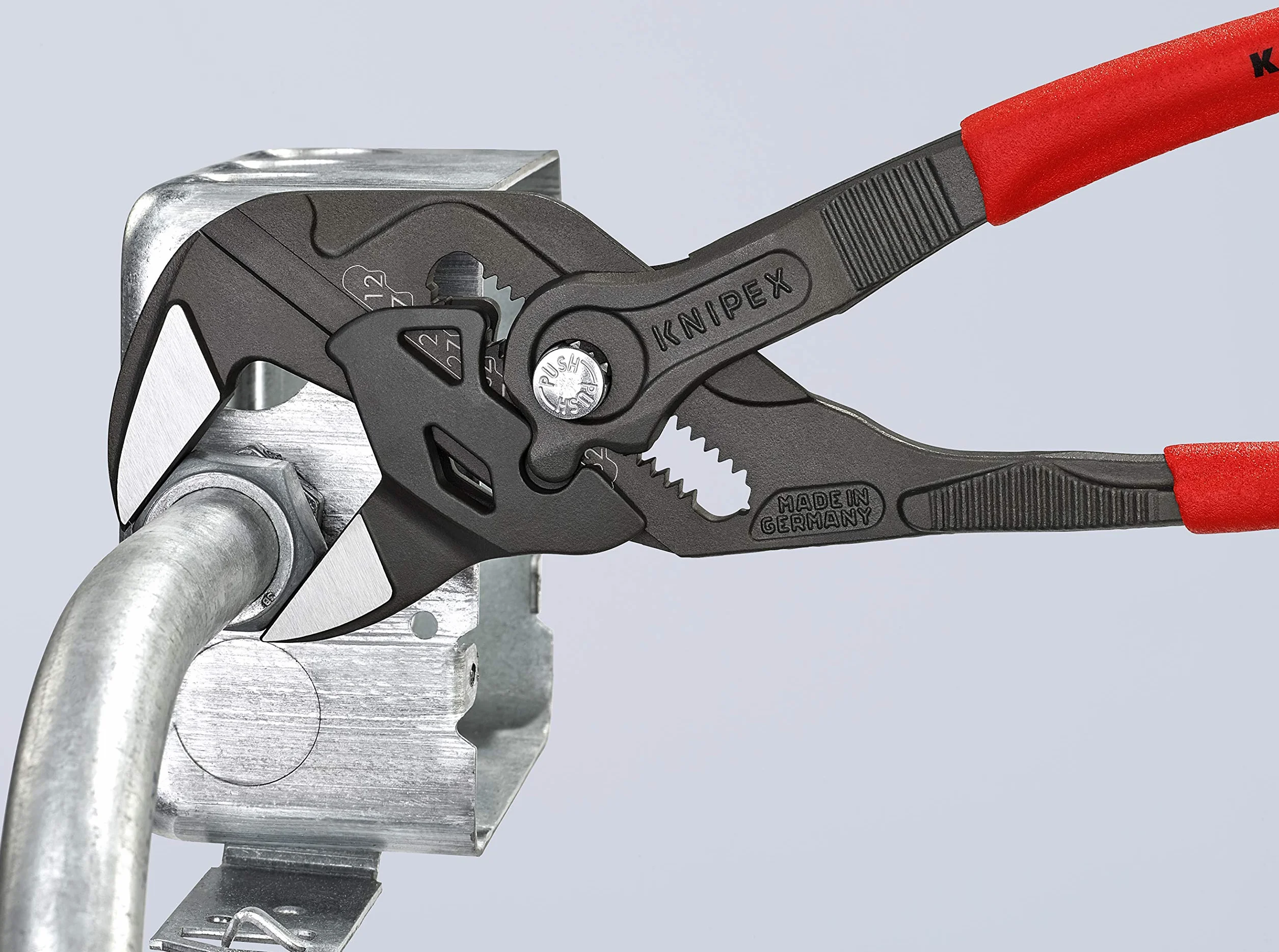 KNIPEX Szczypce-klucz szczypce i klucz w jednym narzędziu fosforanowana, szara pokryte antypoślizgowym tworzywem sztucznym 250 mm, 86 01 250