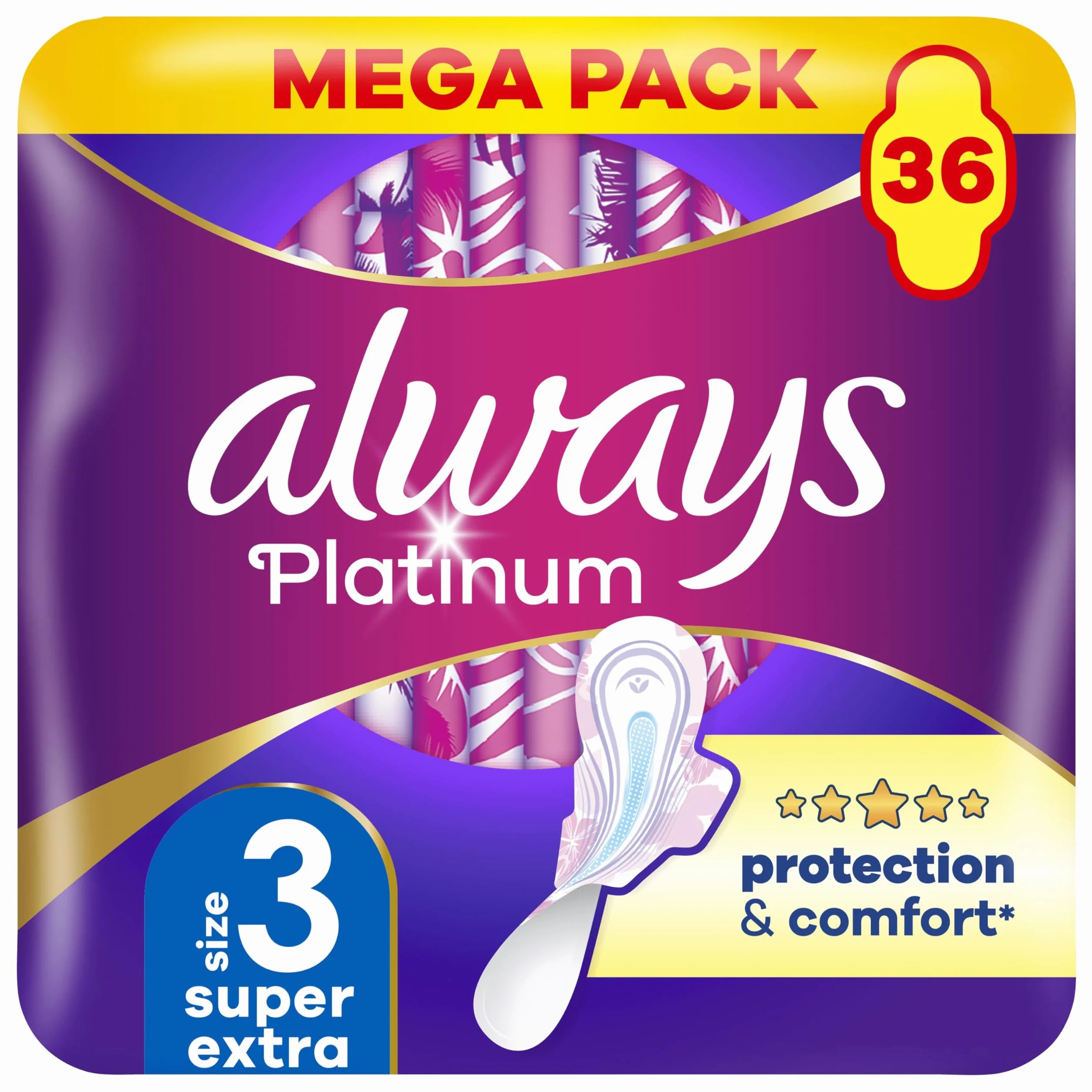 Always Platinum Super Extra (rozmiar 3) Podpaski ze skrzydełkami 36