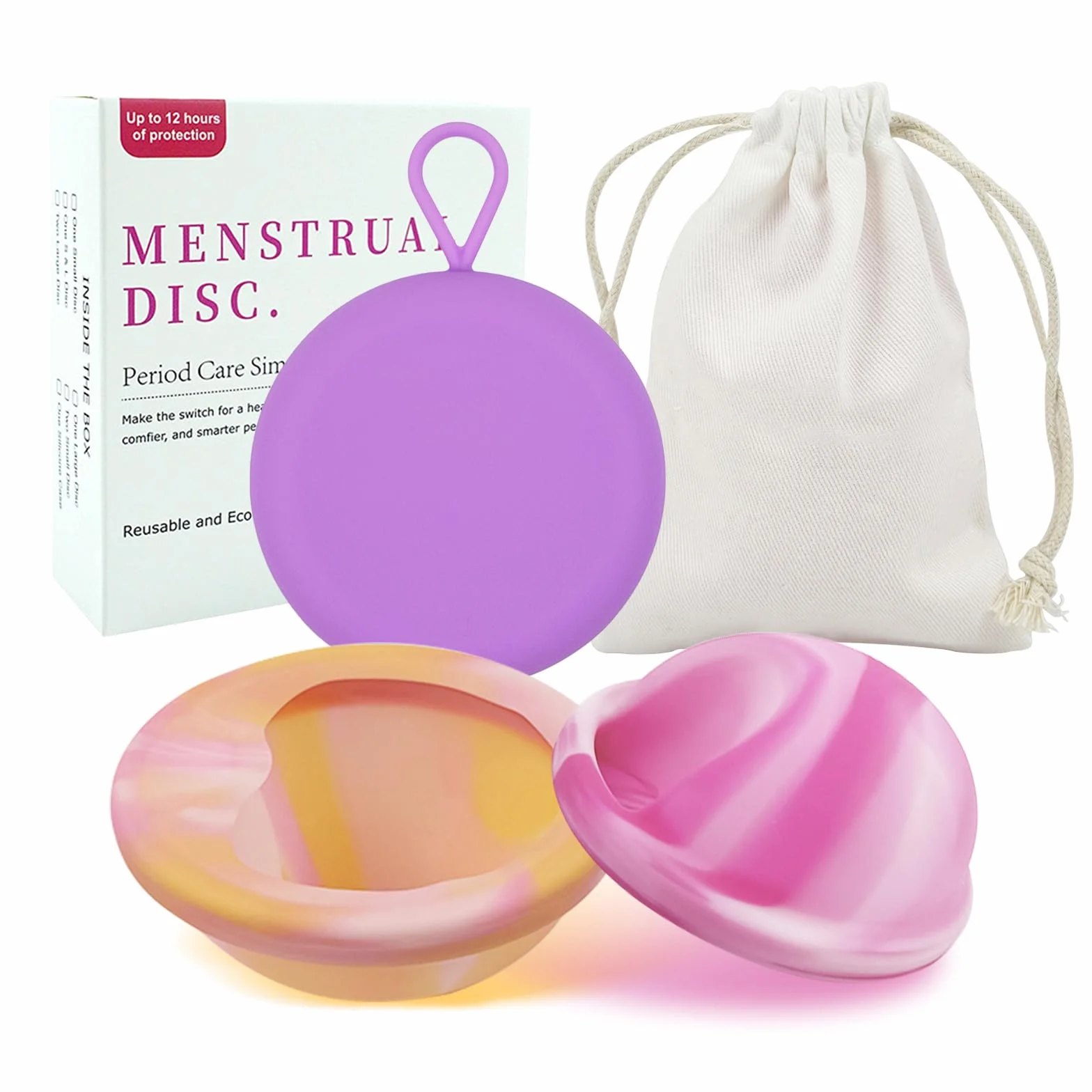 Silikonowe krążki menstruacyjne wielokrotnego użytku S+L, alternatywa dla tamponów