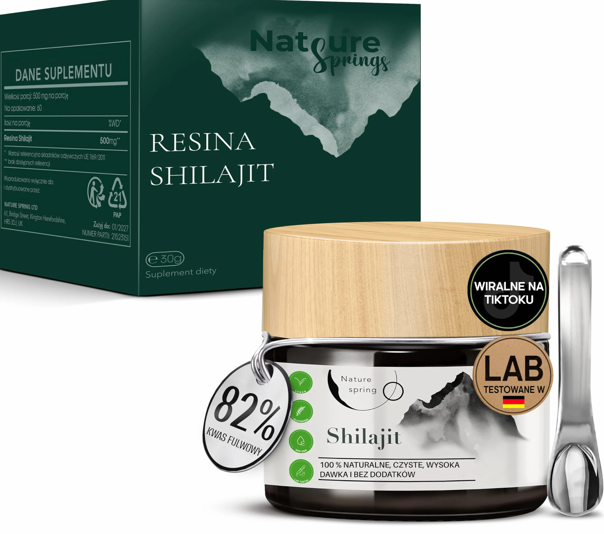 Mumijo Shilajit Żywica w Szkło z Kwasem Fulwowym i Humusowym Wspomaga System Immunologiczny