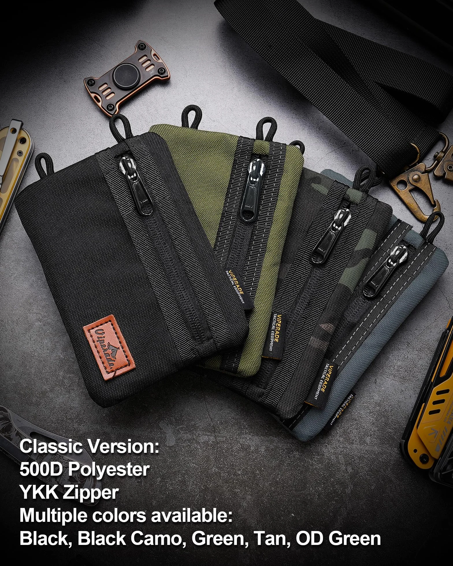 VIPERADE VE1 EDC Organizer kieszonkowy na narzędzia, mała torba EDC z 5 kieszeniami, mały organizer na narzędzia wielofunkcyjne, EDC, nylonowa torba na narzędzia, osłona na małą latarkę, narzędzia
