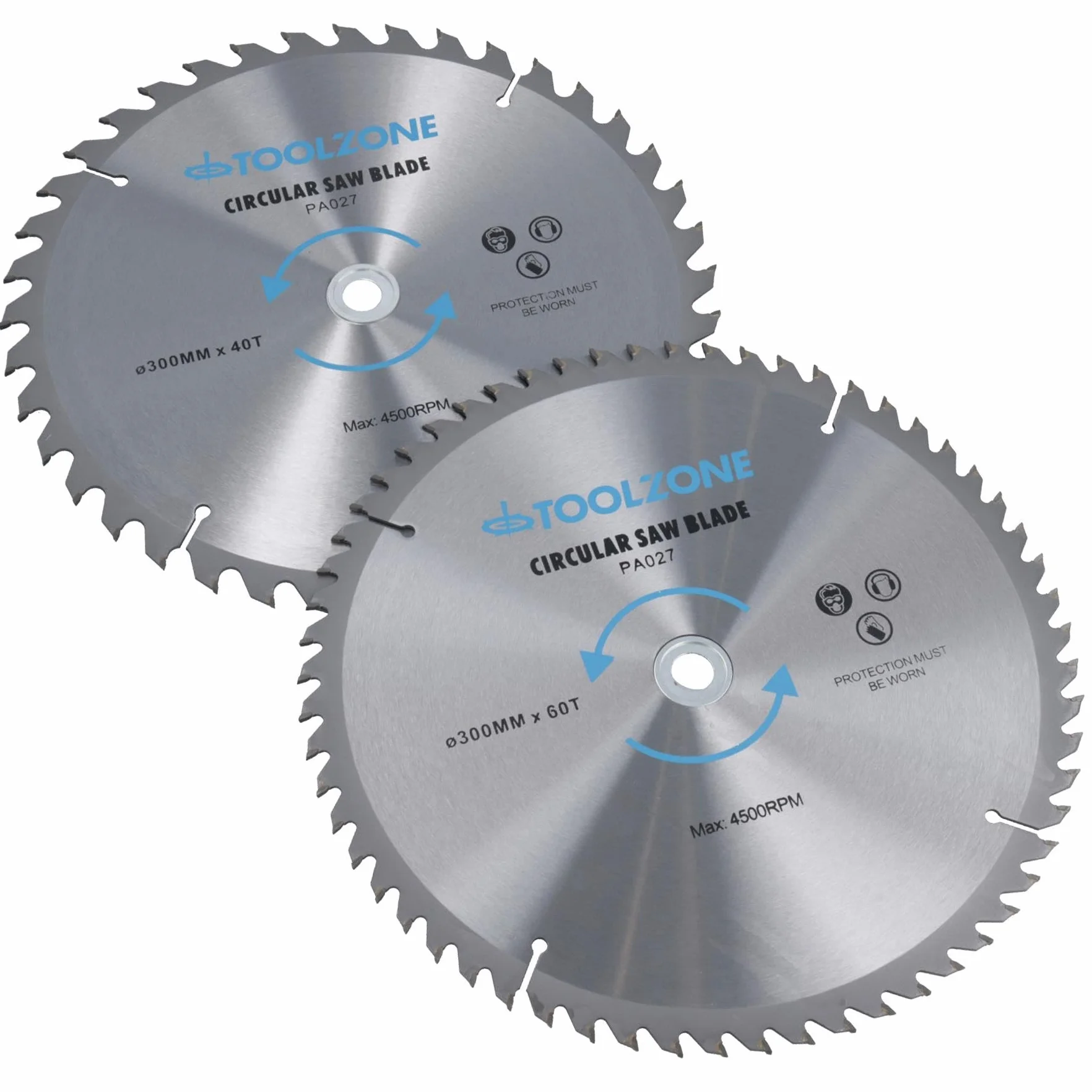 2 szt. 300 mm x 30 mm TCT brzeszczoty do piły tarczowej 40 i 60 zębów z pierścieniem adaptera TE517