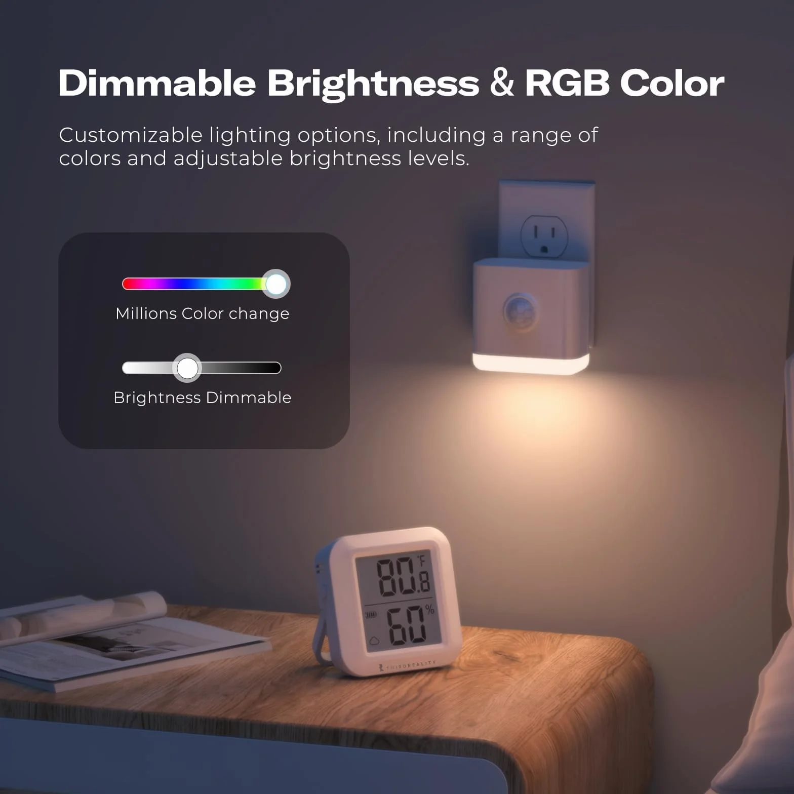 THIRDREALITY Smart Color Night Light, Matter Over WiFi, 3-1 Multi-Functionality, Work with SmartThings, Google Home, Apple Home, Alexa