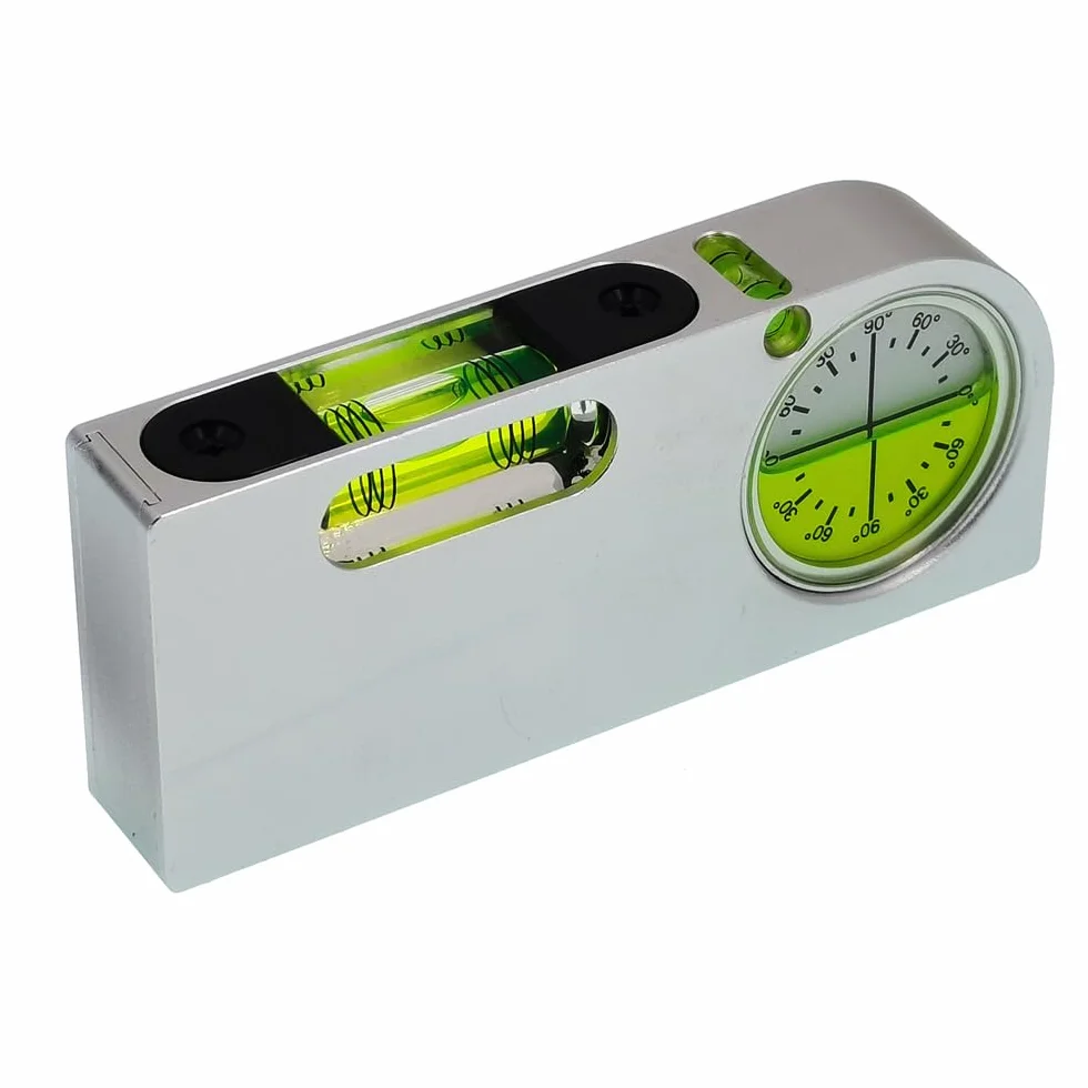 Poziomica pomiarowa pod wieloma kątami z magnetycznym stałym stopu aluminium, mini miernik poziomu, przenośny mini miernik poziomu bąbelków (zielony)