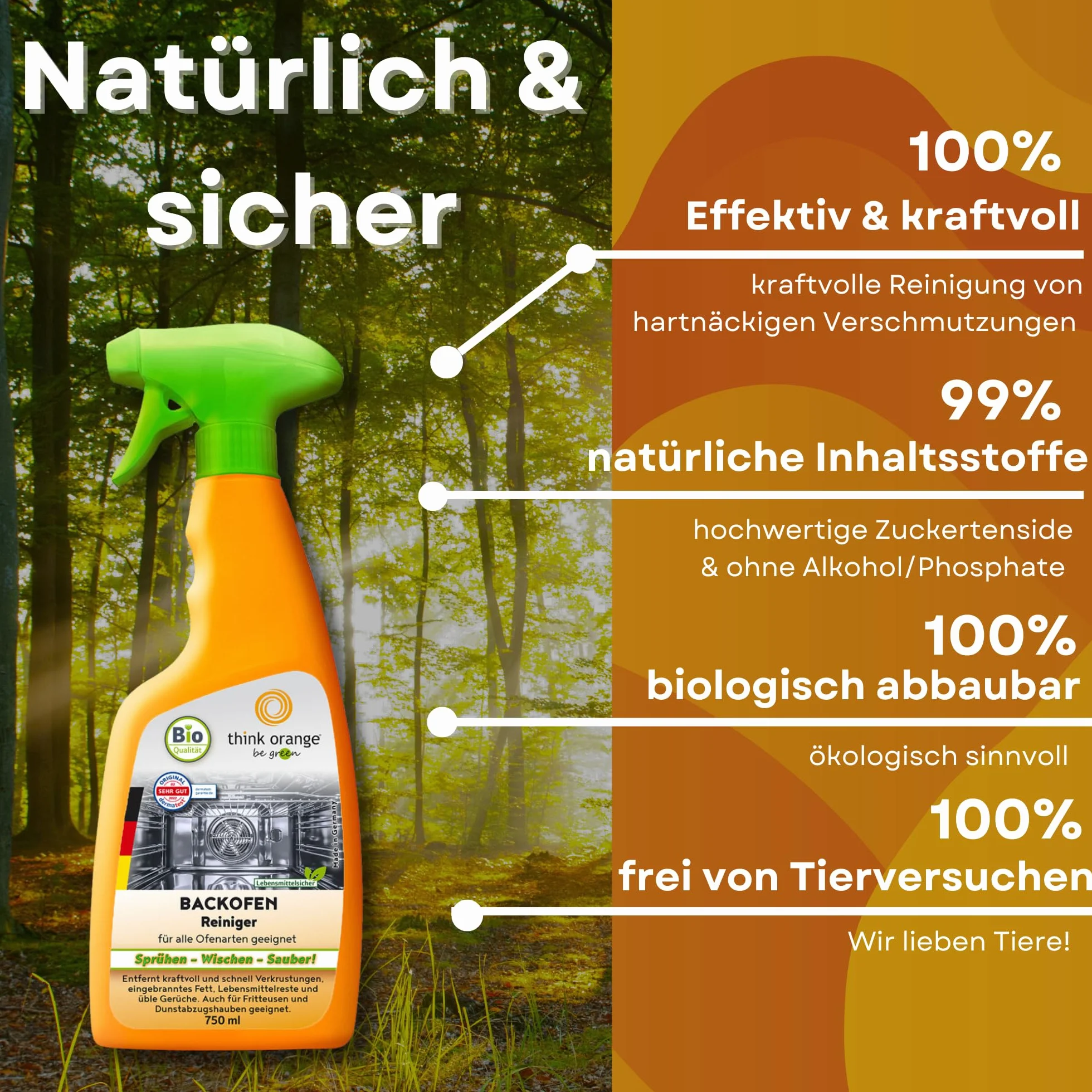 TOBG® środek do czyszczenia piekarnika i grilla 750 ml, samoczynnie działający środek czyszczący do piekarnika, kuchenki i grilla, środek do czyszczenia patelni, czyści i bezzapachowy, rozpuszcza