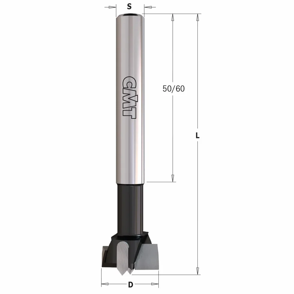 CMT Wiertło puszkowe D21 L90 S10 mm/standard HM/prawe