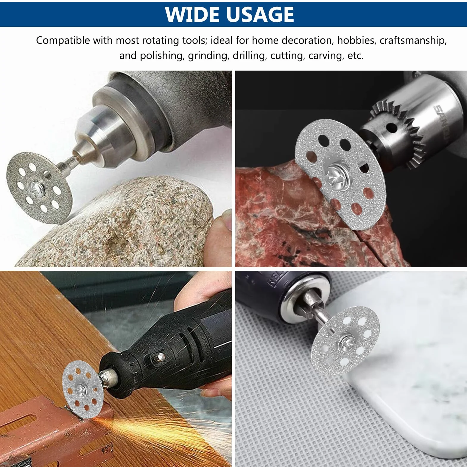 25 Sztuk Tarcze tnące 22 mm do Dremel – Akcesoria do Cięcia Kamienia, Szkła, Płytek – Zawiera 4 Wrzeciona 3 mm i 1 Śrubokręt