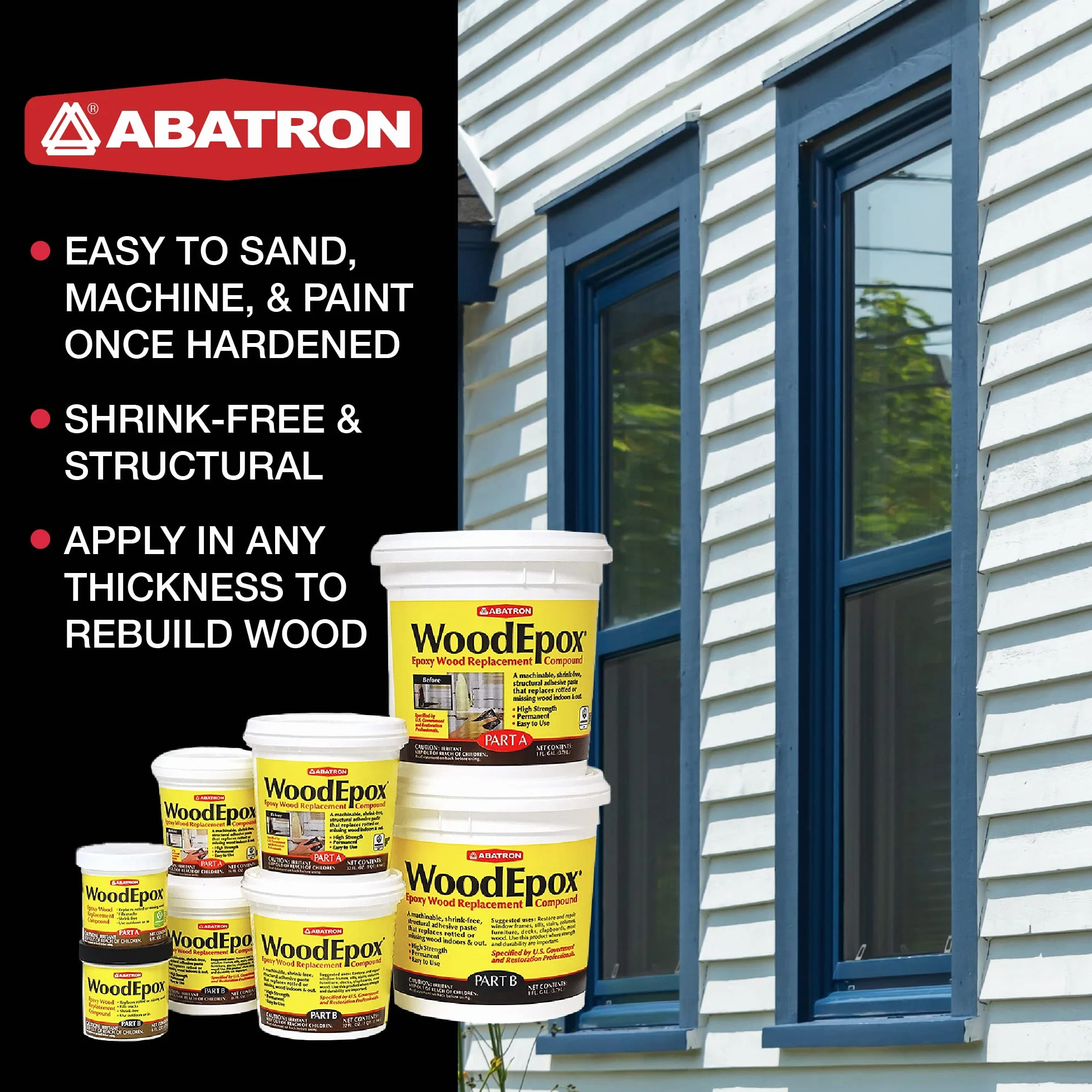 Abatron Epoxy Wood Ersatzkomposit, 2-Quart Kit, Teil A & B