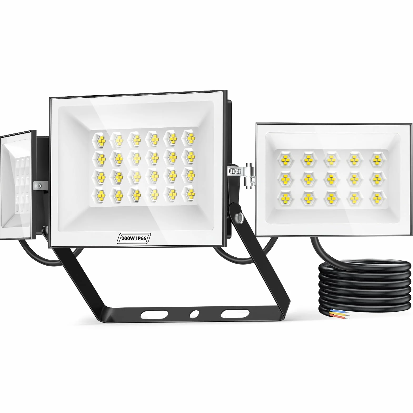 papasbox Reflektor zewnętrzny LED, 200 W, do ogrodu, garażu, na boisko sportowe