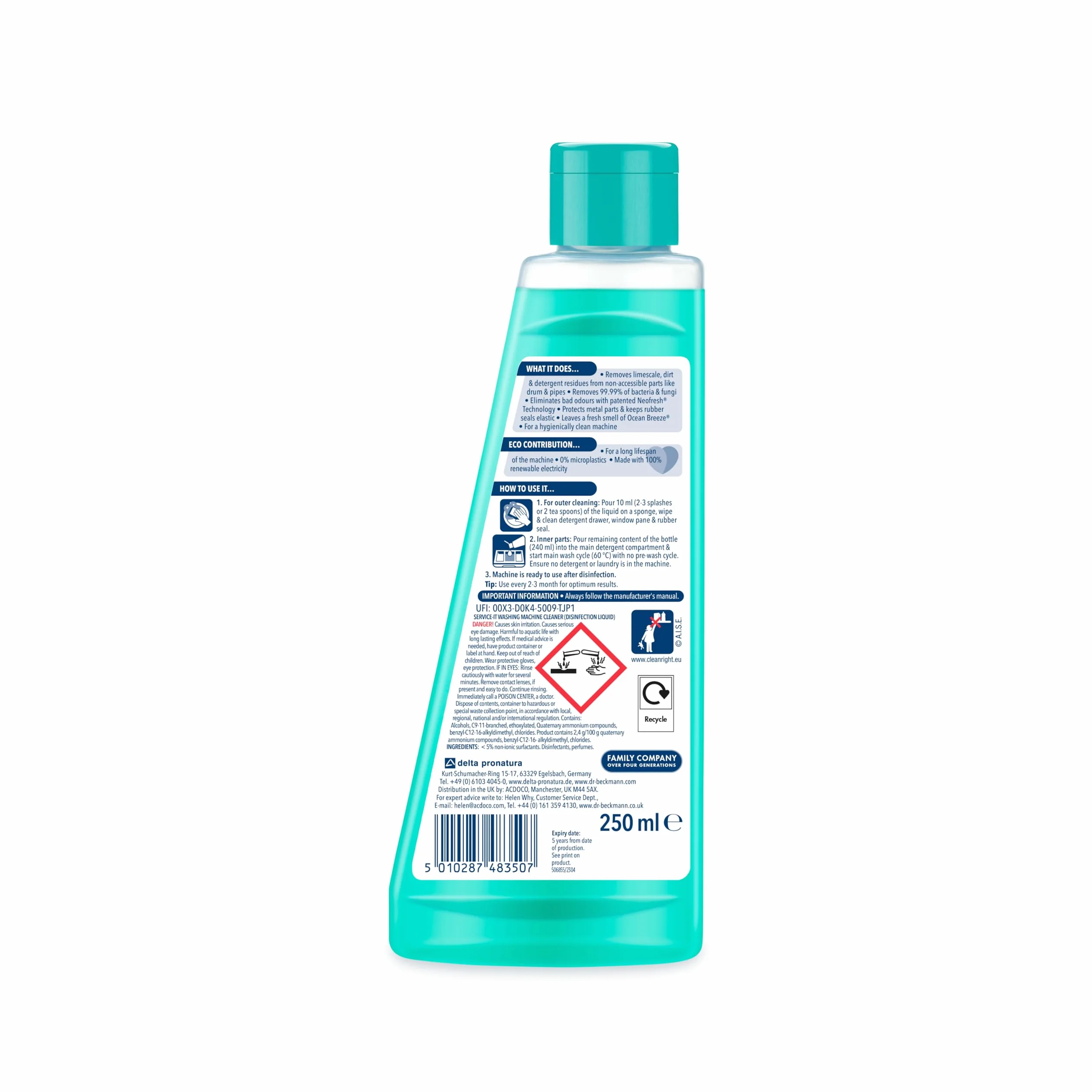 Dr. Beckmann Service It środek czyszczący do pralki 250 ml, opakowanie może się różnić