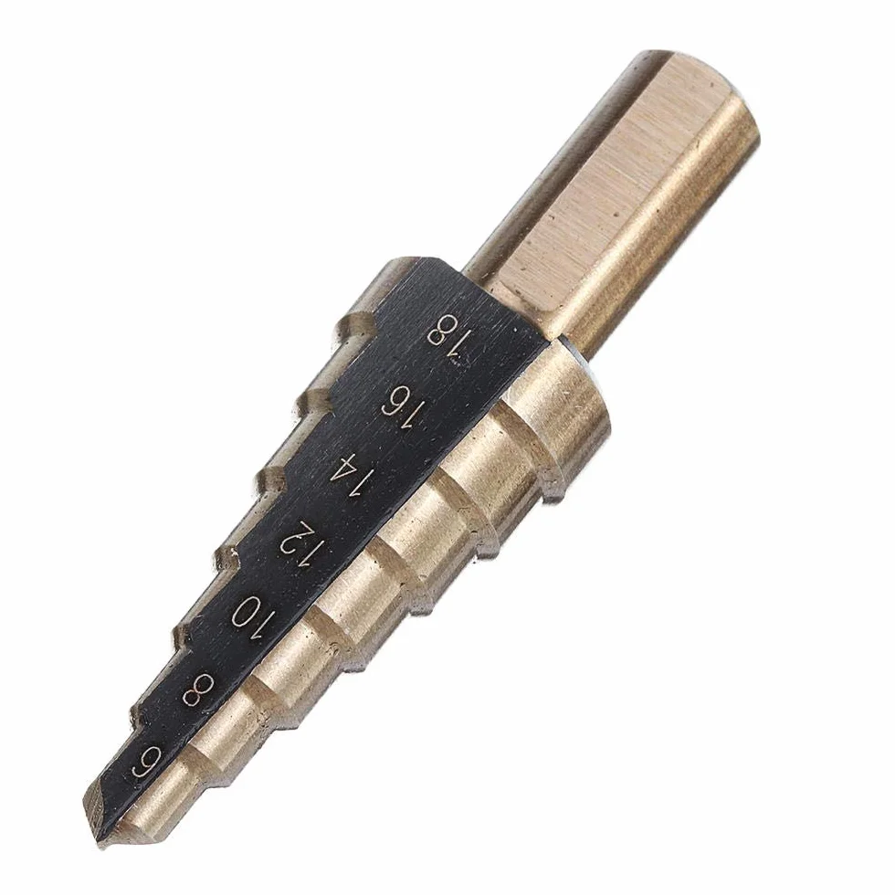 5 sztuk 4-35mm HSS kobaltowy zestaw wierteł stopniowych z wieloma otworami, rozmiar metryczny, z aluminiową obudową (Material : A)