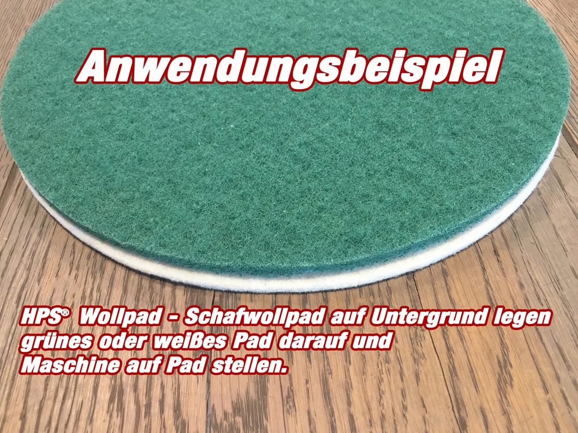 HPS® Zestaw 12 tarcz polerskich, 5 x zielony, 5 x biały i 2 x wełna owcza, Ø 30 cm do pielęgnacji, ponownego naoliwiania, wykonania