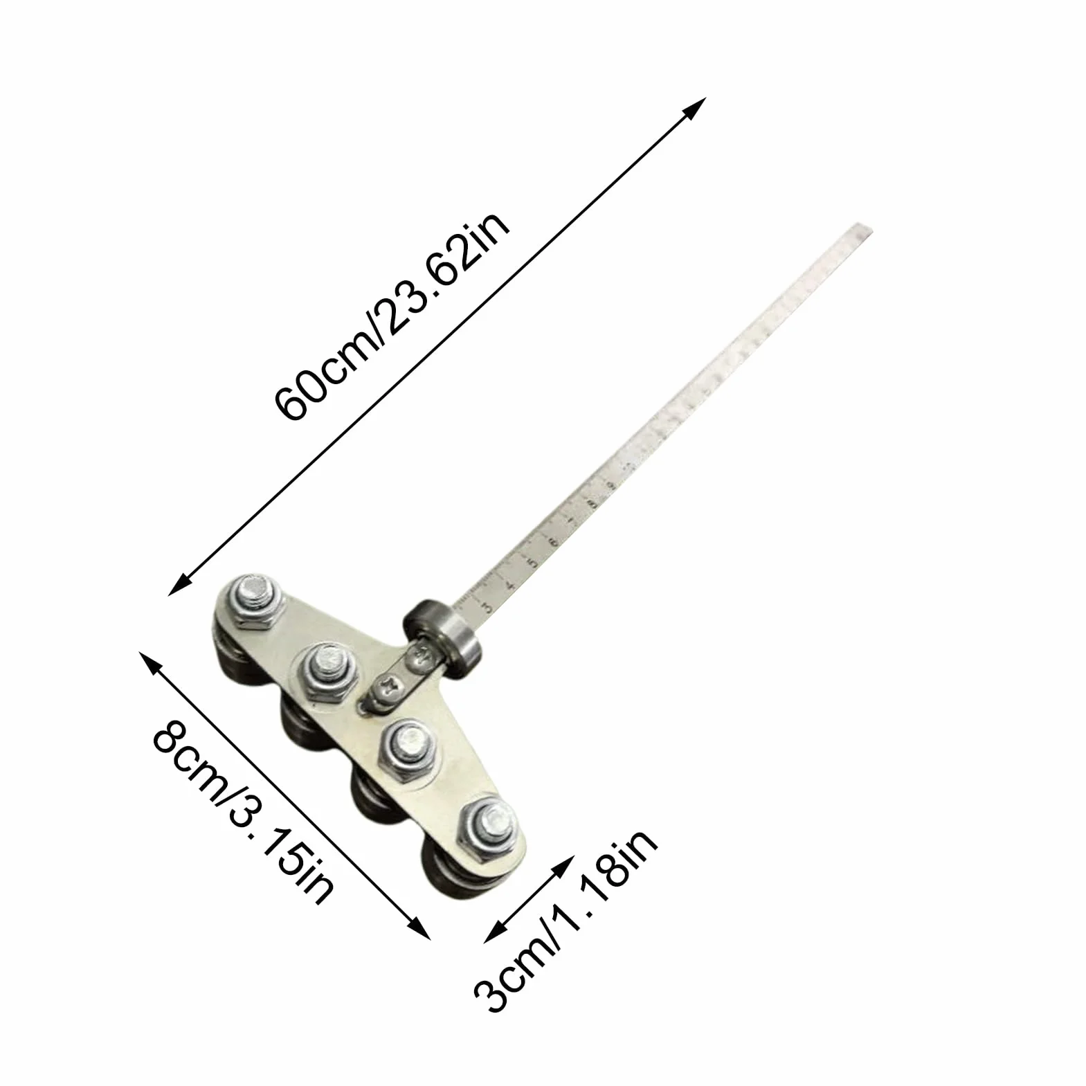 Pomoc w pozycjonowaniu drewna, miernik z regulowaną szyną o długości 60 cm, prowadnica do piły tarczowej, do obróbki drewna, stolarki, metalu, majsterkowania, przemysłu i budownictwa