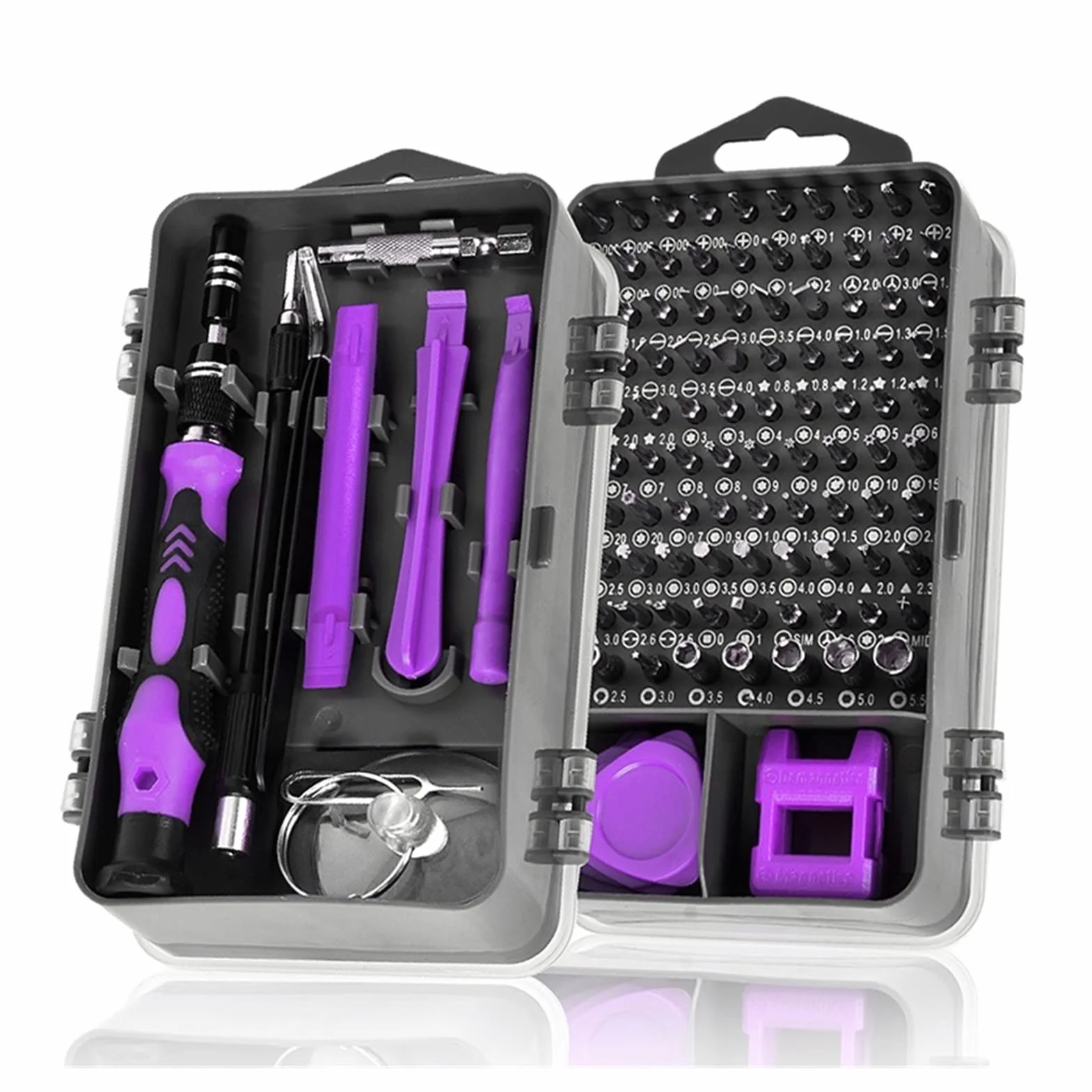 Generic Zestaw wkrętaków 115 w 1 Bity wkrętaków magnetycznych Narzędzia do naprawy komputera przenośnego Precyzyjny śrubokręt sześciokątny(115Purple)