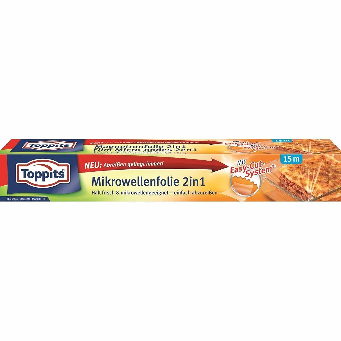 Toppits® Folia do mikrofalówki/folia spożywcza 2 w 1 (15 m/32,5 cm) nadaje się do kuchenki mikrofalowej