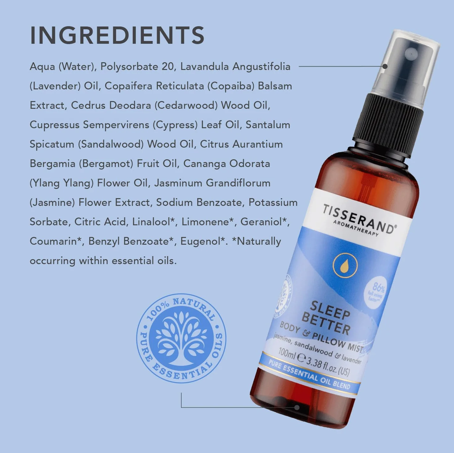 Tisserand Aromatherapy Sleep Better Pillow Mist