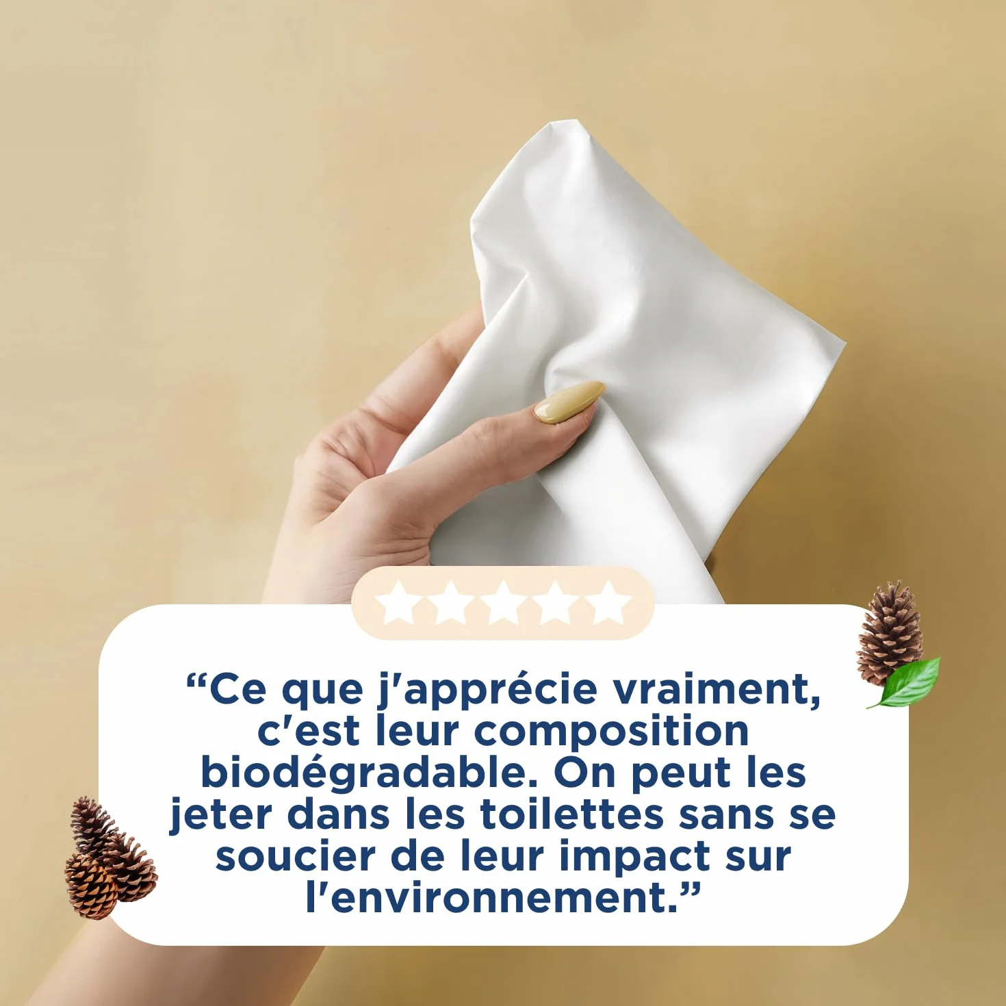 Fess'nett Natura wilgotny papier toaletowy, 50 sztuk, testowany dermatologicznie, 0% parabenów, 0% fenoksyetanol, hipoalergiczny