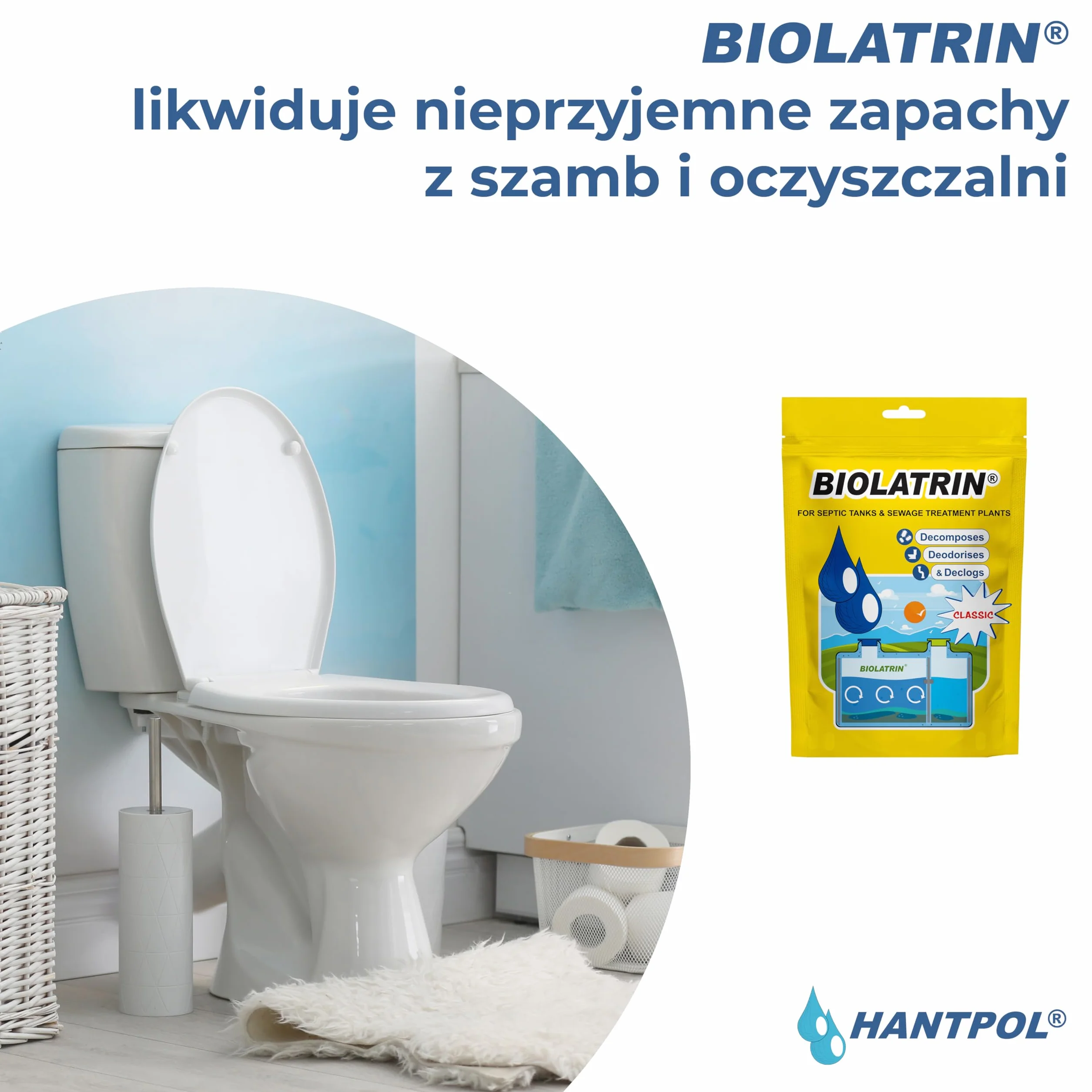 Zaawansowana biologiczna obróbka szamba - do domu, na podwórko, do obiektów rekreacyjnych - szybkie rezultaty - nadaje się do nowoczesnych systemów - 400 g - BIOLATRIN CLASSIC